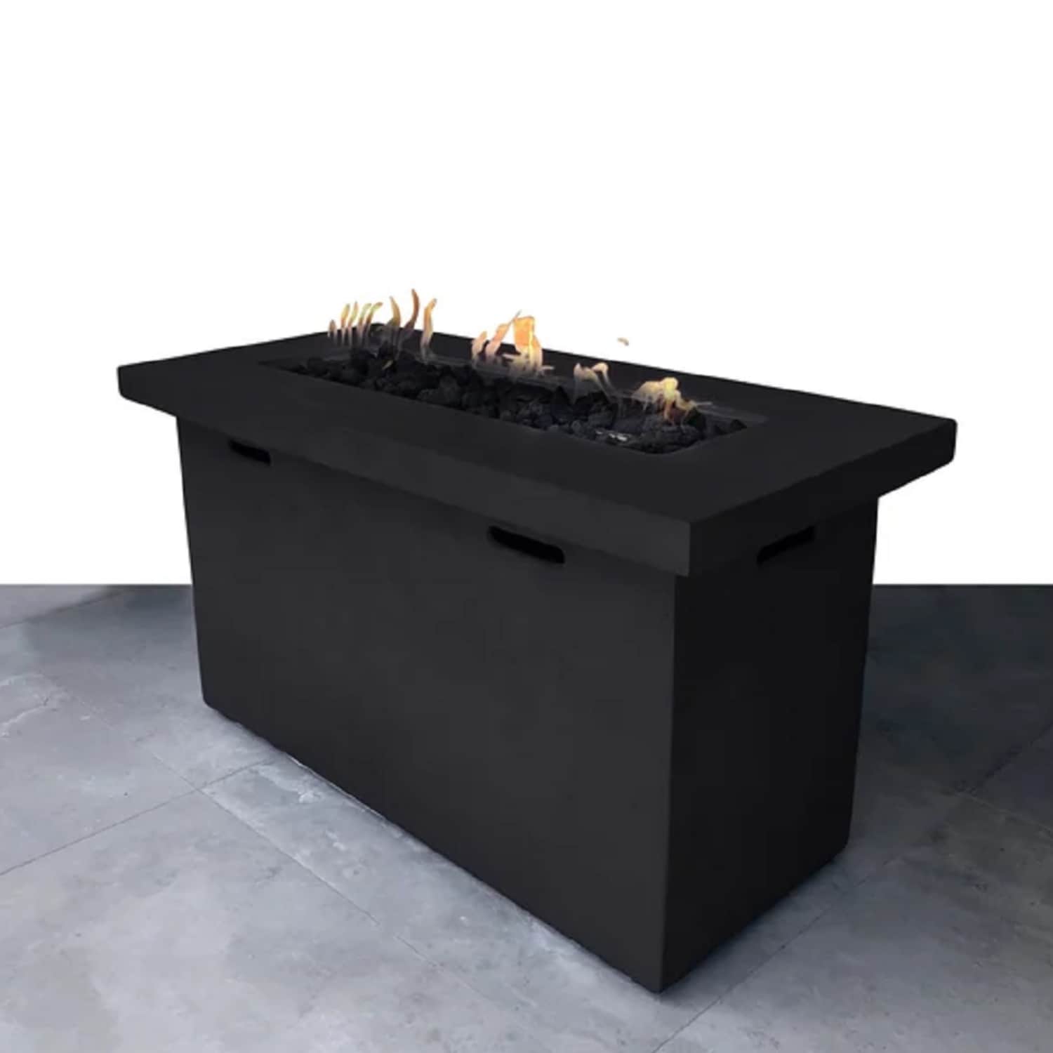 Mondawe MO-LS03040 42-in W Black Portable Concrete Rectangle Tabletop Liquid propane Fire pit table