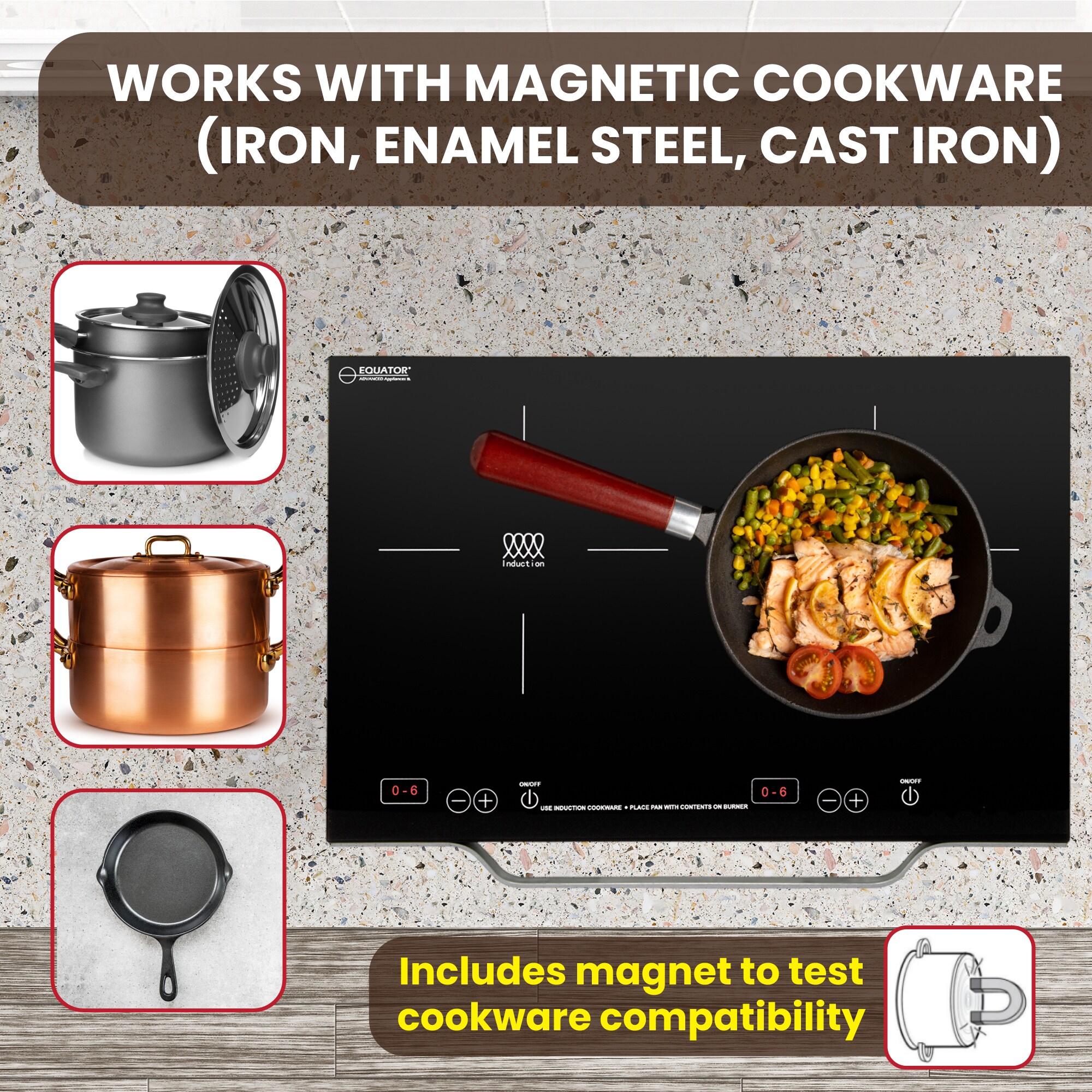 Equator Advanced Appliances 21-in 2 Burners Black Induction Cooktop PIC ...