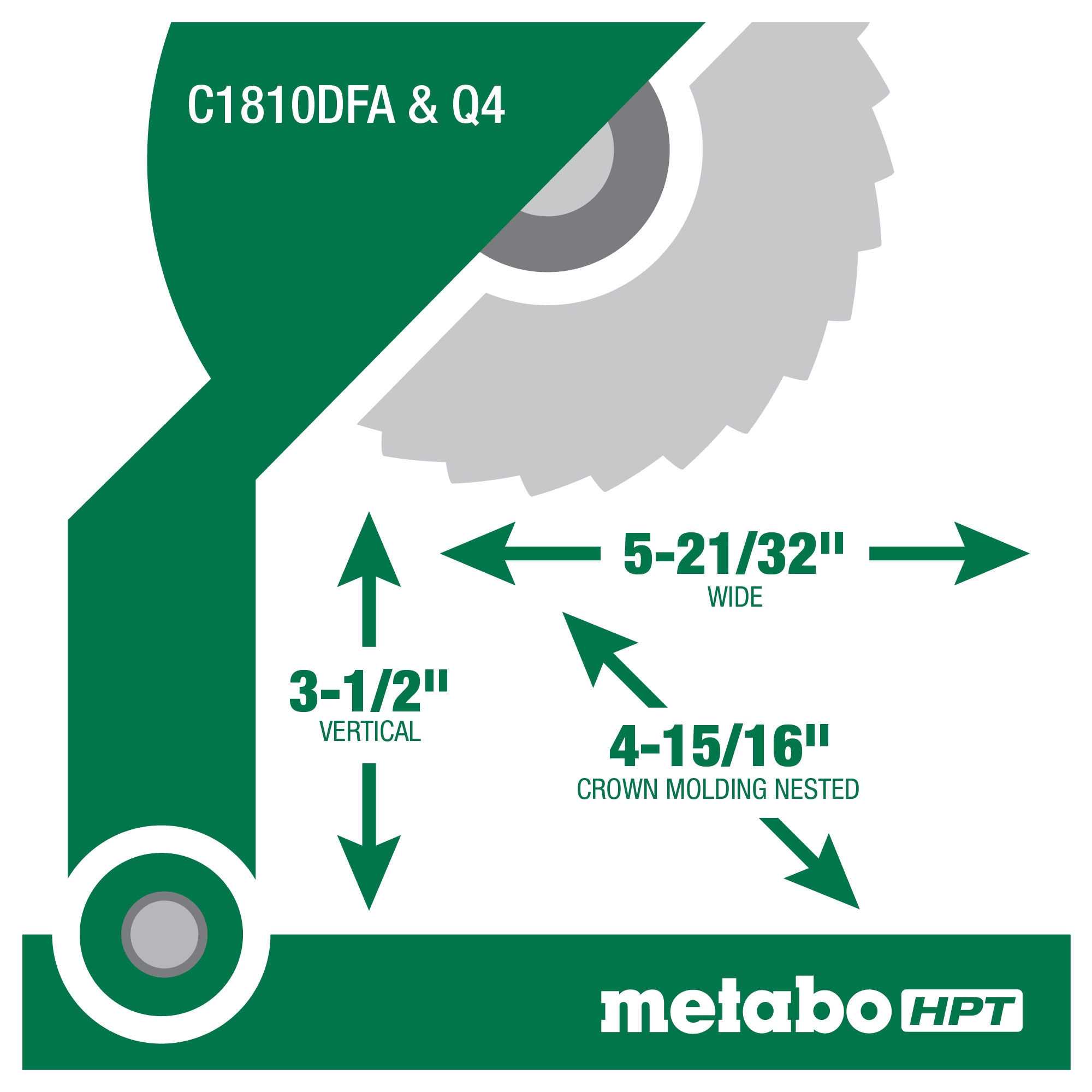 Metabo HPT 10-in 18-volt Single Bevel Cordless Miter Saw (Battery and Charger Included) C1810DFAM Sansujyuku sansujyuku.com