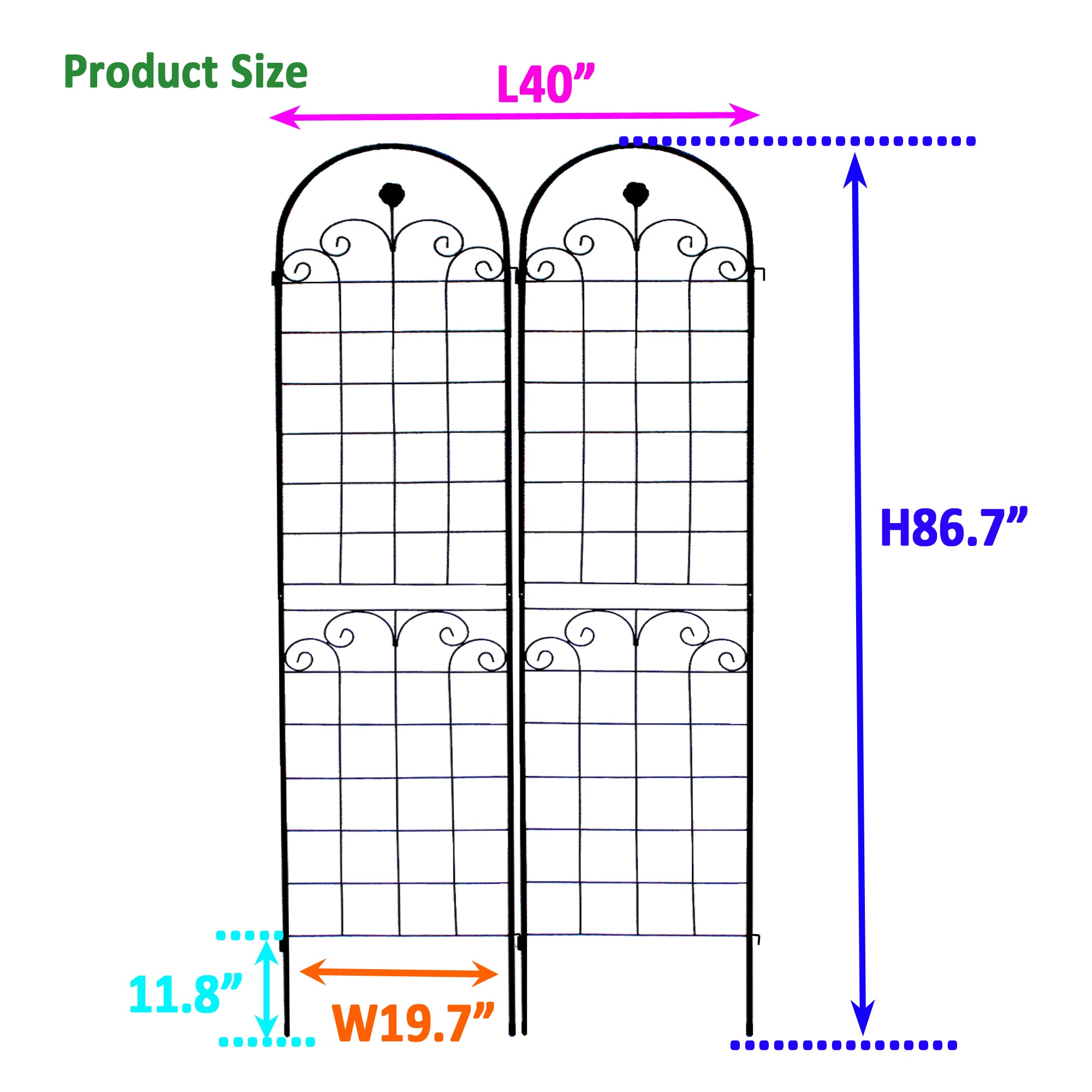 AHIOU HOME ZAAHG-81069GT Garden-Trellis - View #12