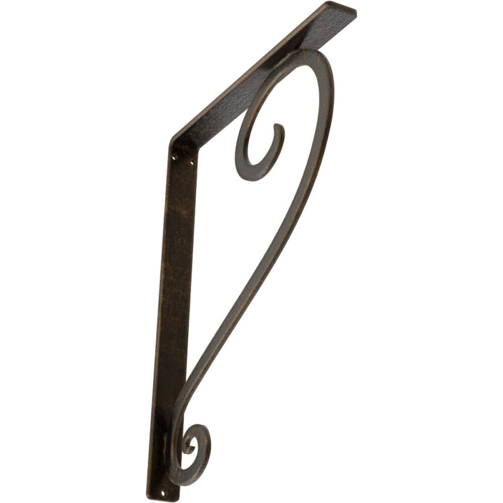 Ekena Millwork BKTM01X12X15SEDABS Edwards 12-in x 1.5-in x 15-in Antique brass Wrought iron Countertop support bracket