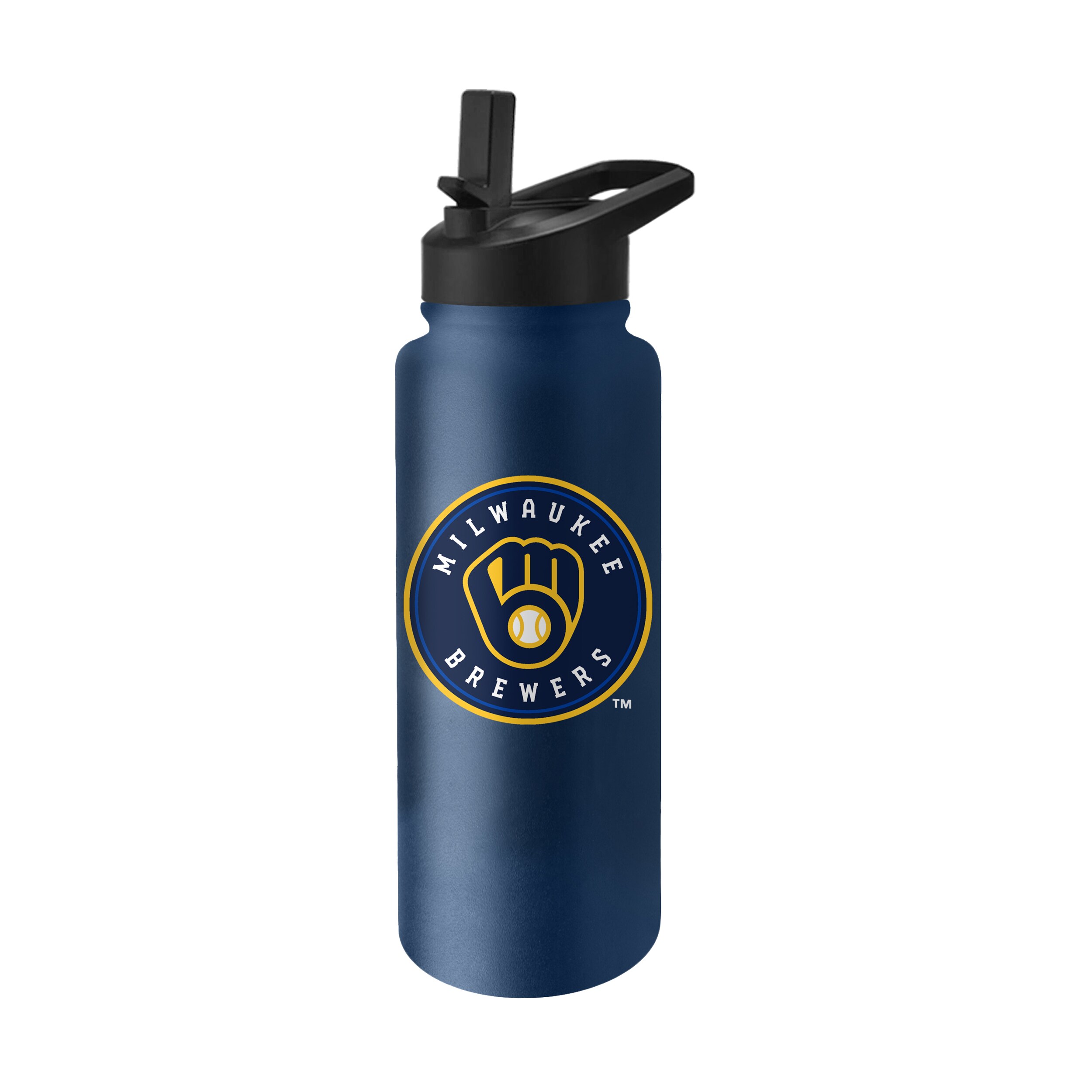 Logo Brands Milwaukee Brewers 34-fl oz Stainless Steel Blue Cup Set of ...