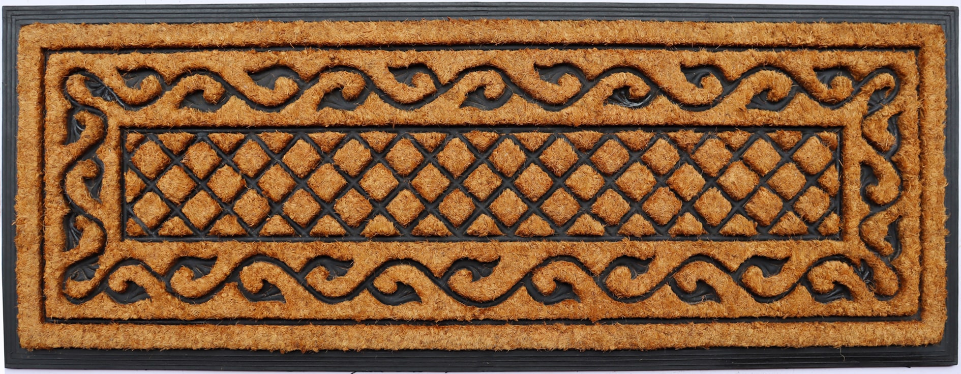 Imports Decor 730RBCM 2-ft x 4-ft Brown, Black Coir/Rubber Rectangular Outdoor Welcome Door mat