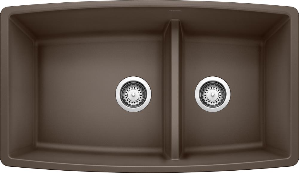 BLANCO 441313 Performa Silgranit Undermount 33-in x 19-in Granite Double offset bowl Kitchen Sink