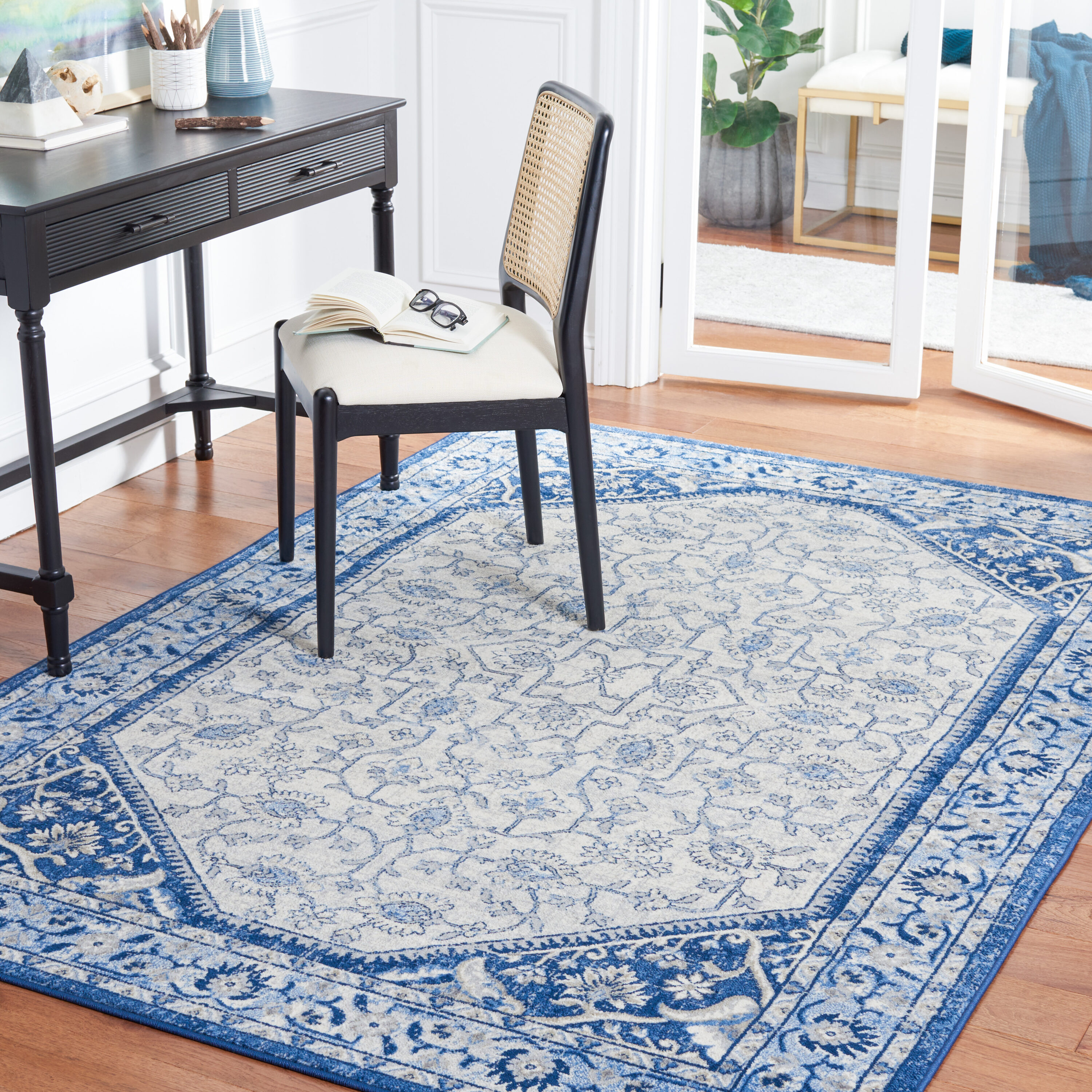 Brentwood 853M Blue Ivory 4ft x 6ft Small Rectangle Rug