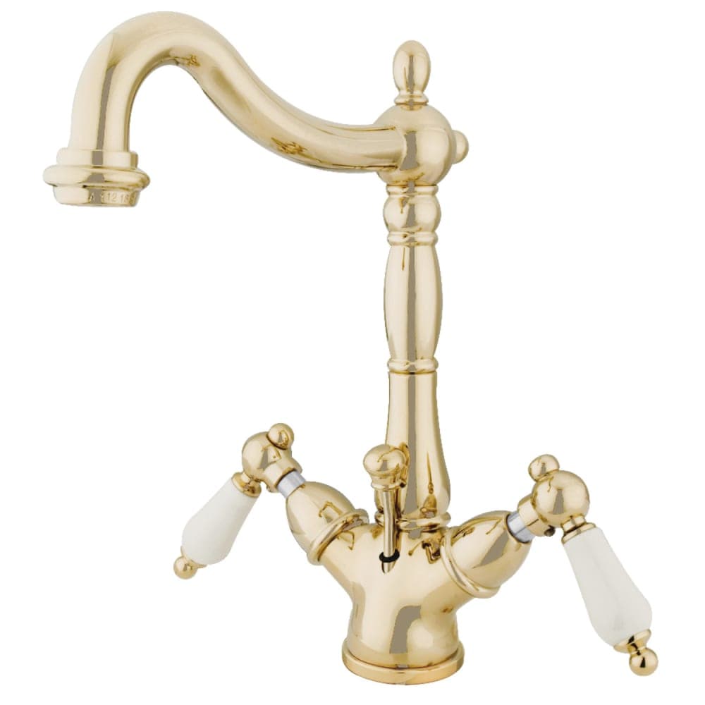 Kingston Brass - KS143.PL Heritage 1.2 GPM Single Hole Bathroom Faucet with PopUp Drain Assembly