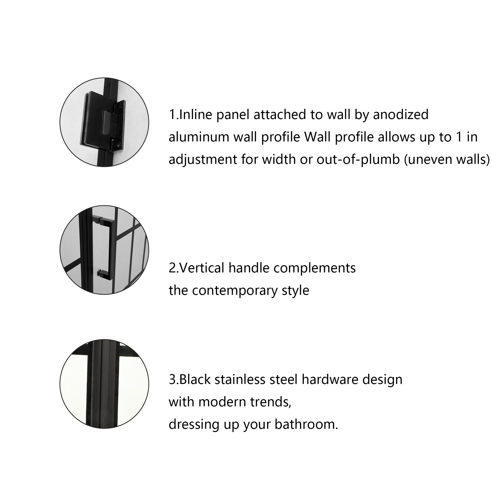 Lordear HBRJ-LD-6B21-40MB Shower-Doors - View #2