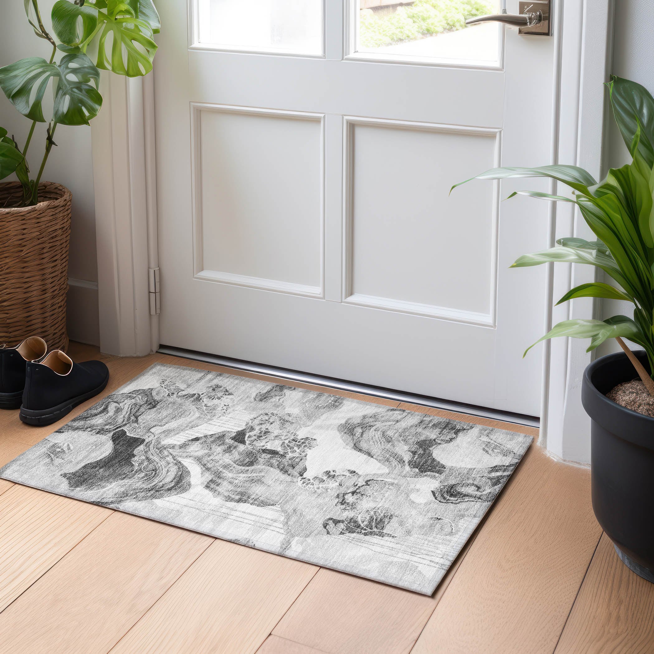 Addison Rugs ACN1691GY20X30 Chantille ACN1691GY 1 x 2 (ft) Loomed Gray Rectangular Indoor/Outdoor Machine washable Pet Friendly Area rug