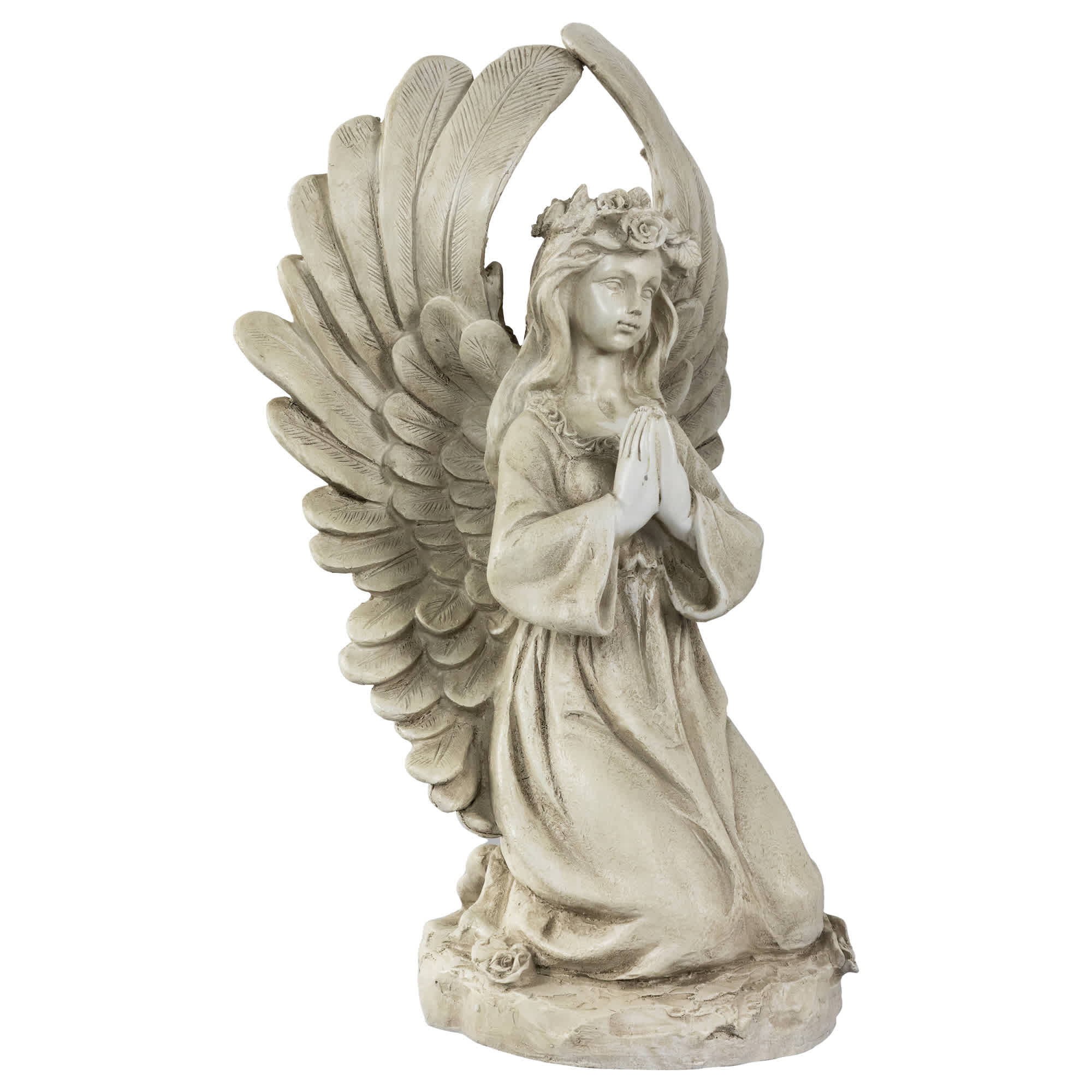 Northlight 15.25 inch Angel Kneeling in Prayer Outdoor Garden Statue in ...
