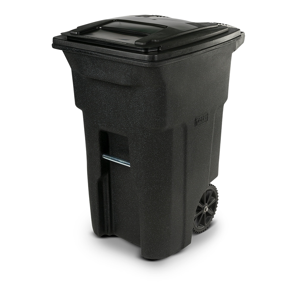 Toter 64-Gallons Blackstone Plastic Wheeled Kitchen Trash Can with Lid ...