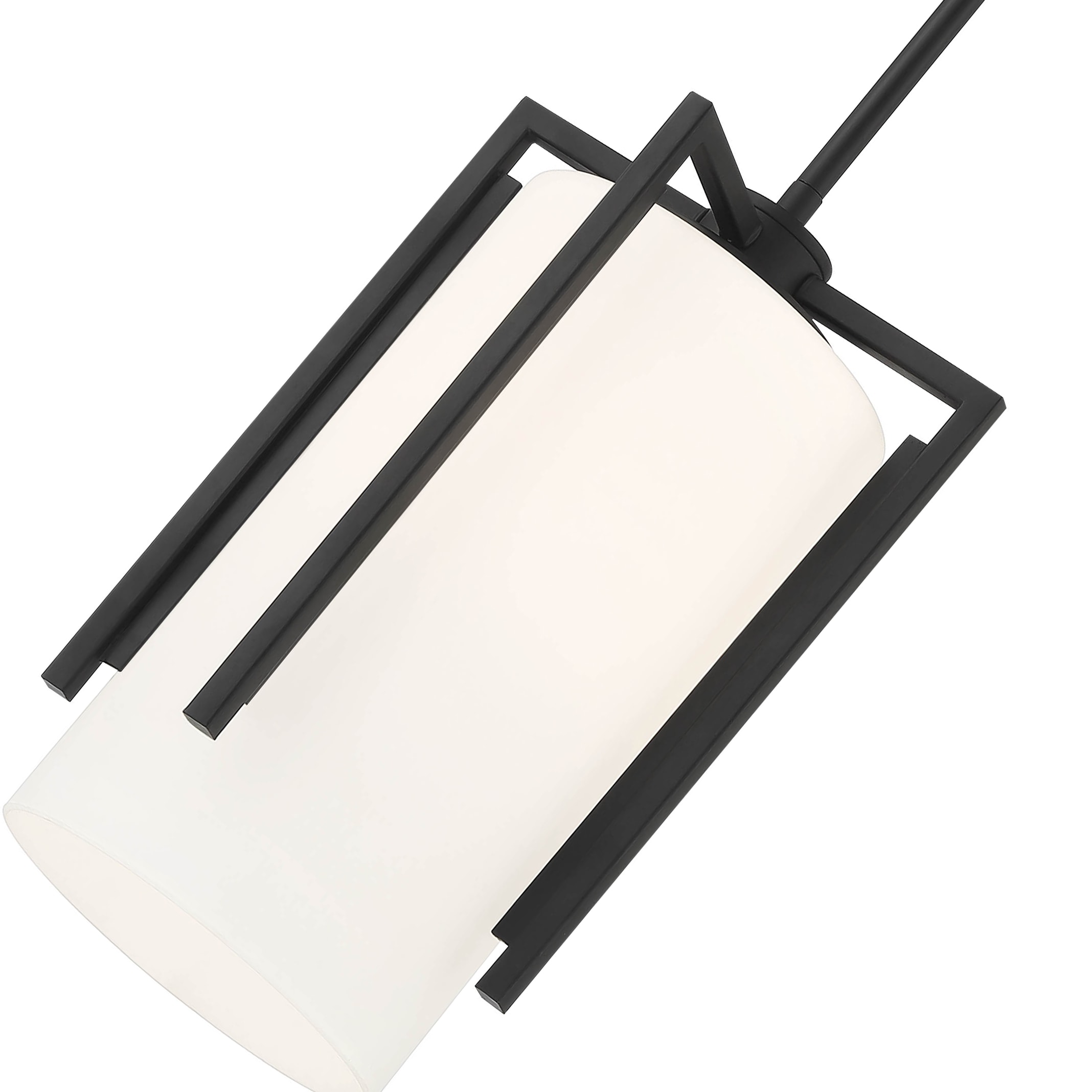Cambria Matte Black 14.75" Outdoor-Indoor Etched Opal Glass Pendant