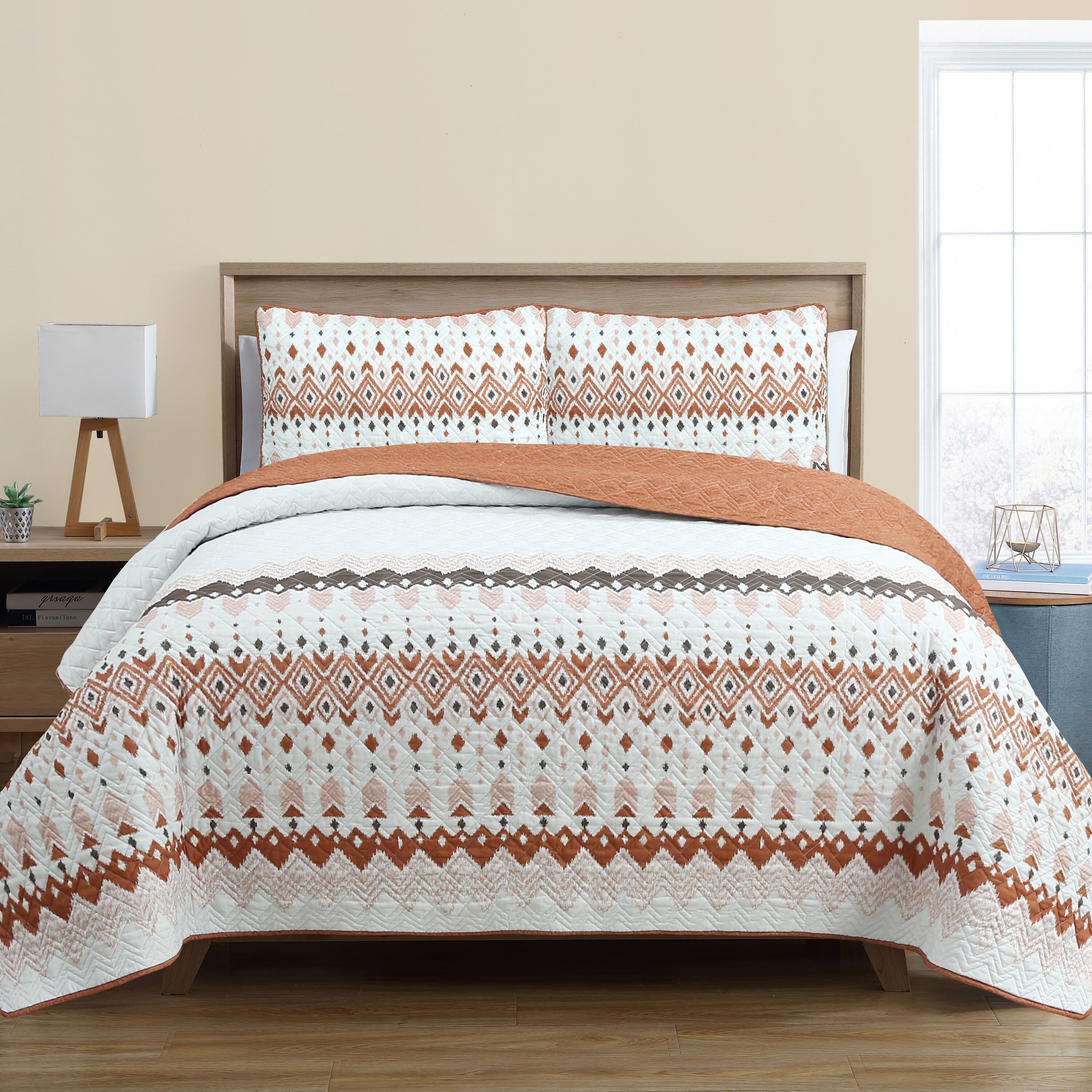 Estate Collection 168305 3 -Piece Rust Full/Queen Quilt Set