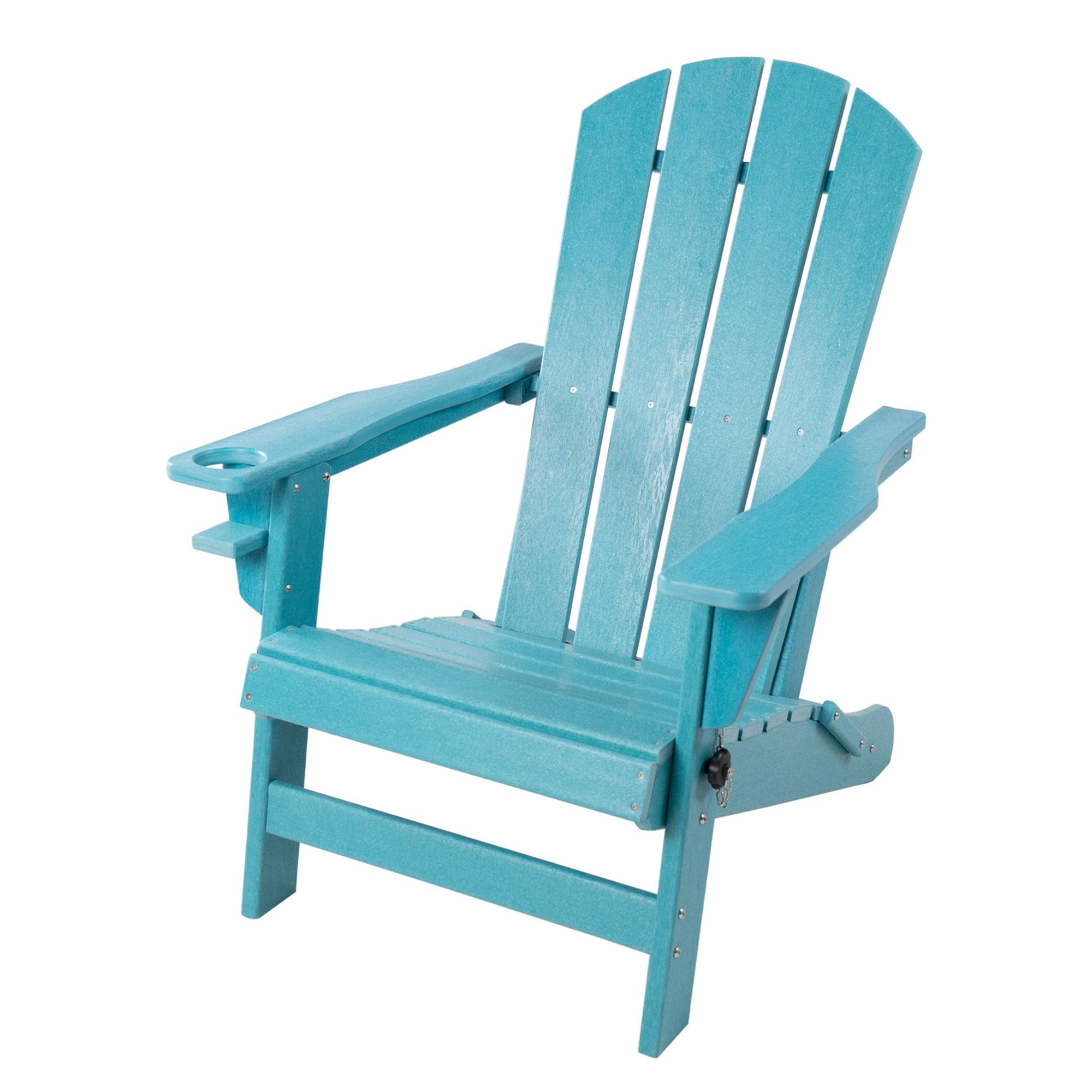 Kozyard KZFAC01BLU Patio Chairs Light Blue Wood Frame Stationary Adirondack Chair with Slat Seat