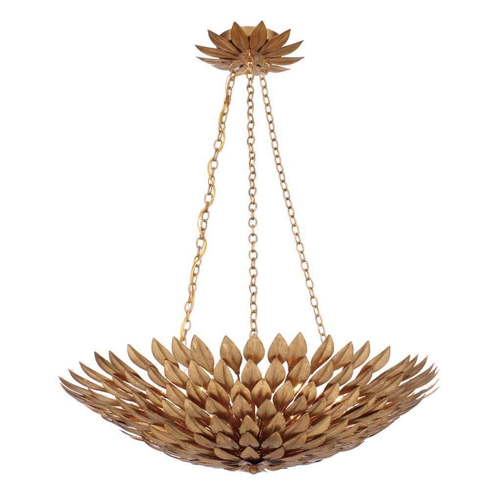 Crystorama 517-GA Broche 6 -Light Polished Gold Transitional For Use in Bathrooms, Foyers, Kitchens, Chandelier