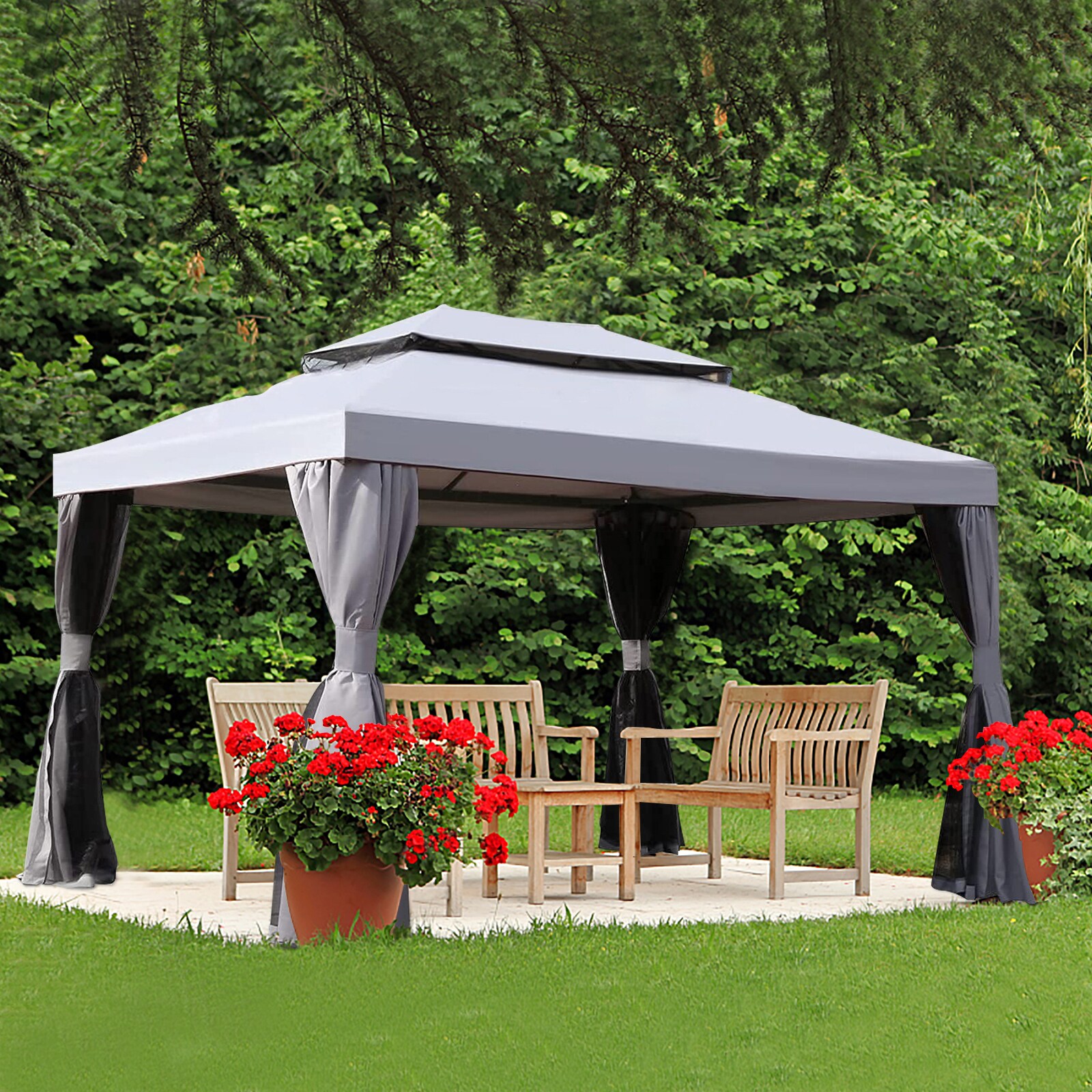 BANSA ROSE BLNBSE041702 Wood-Resin-Gazebos - View #2