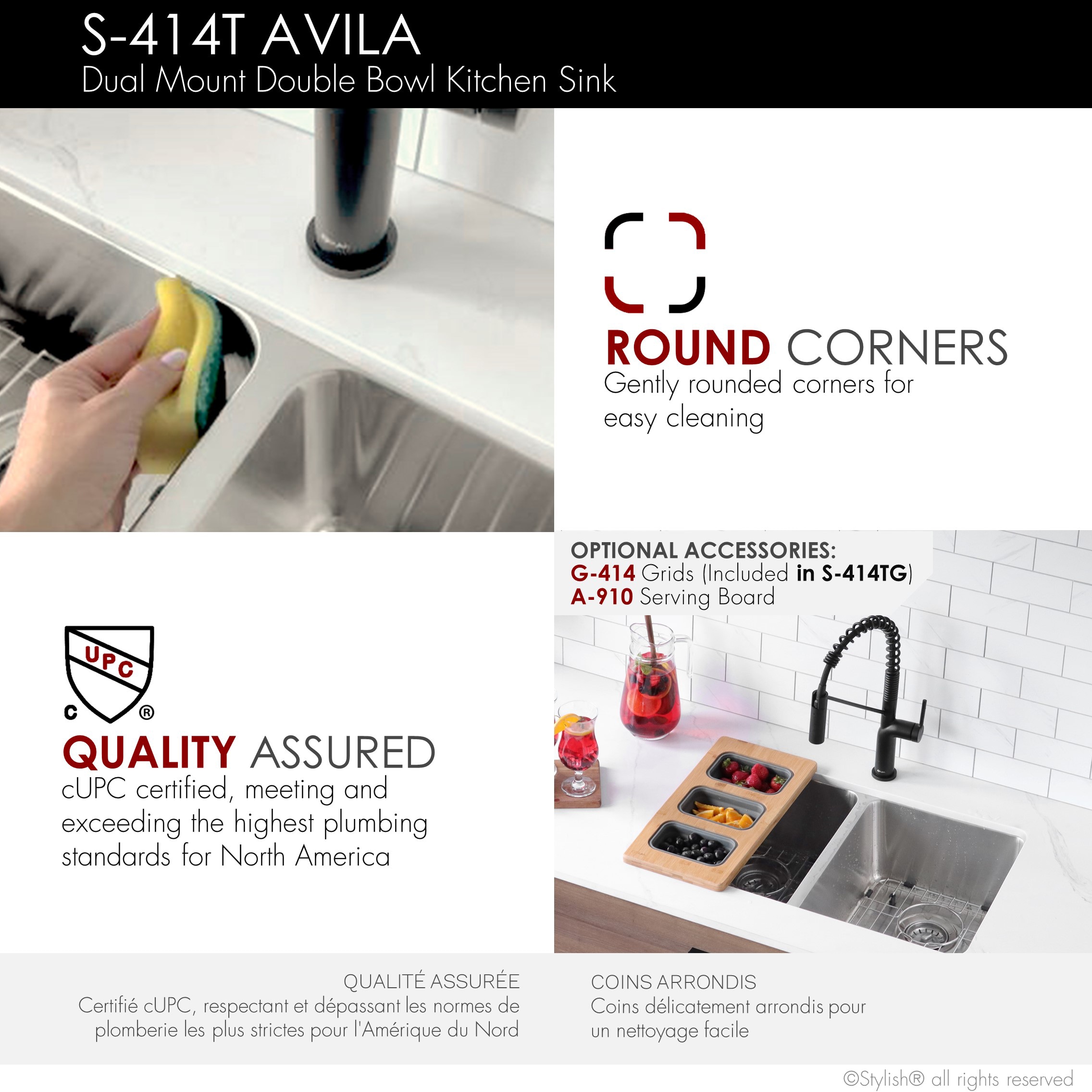 Stylish S-414T1 Kitchen-Sinks - View #9