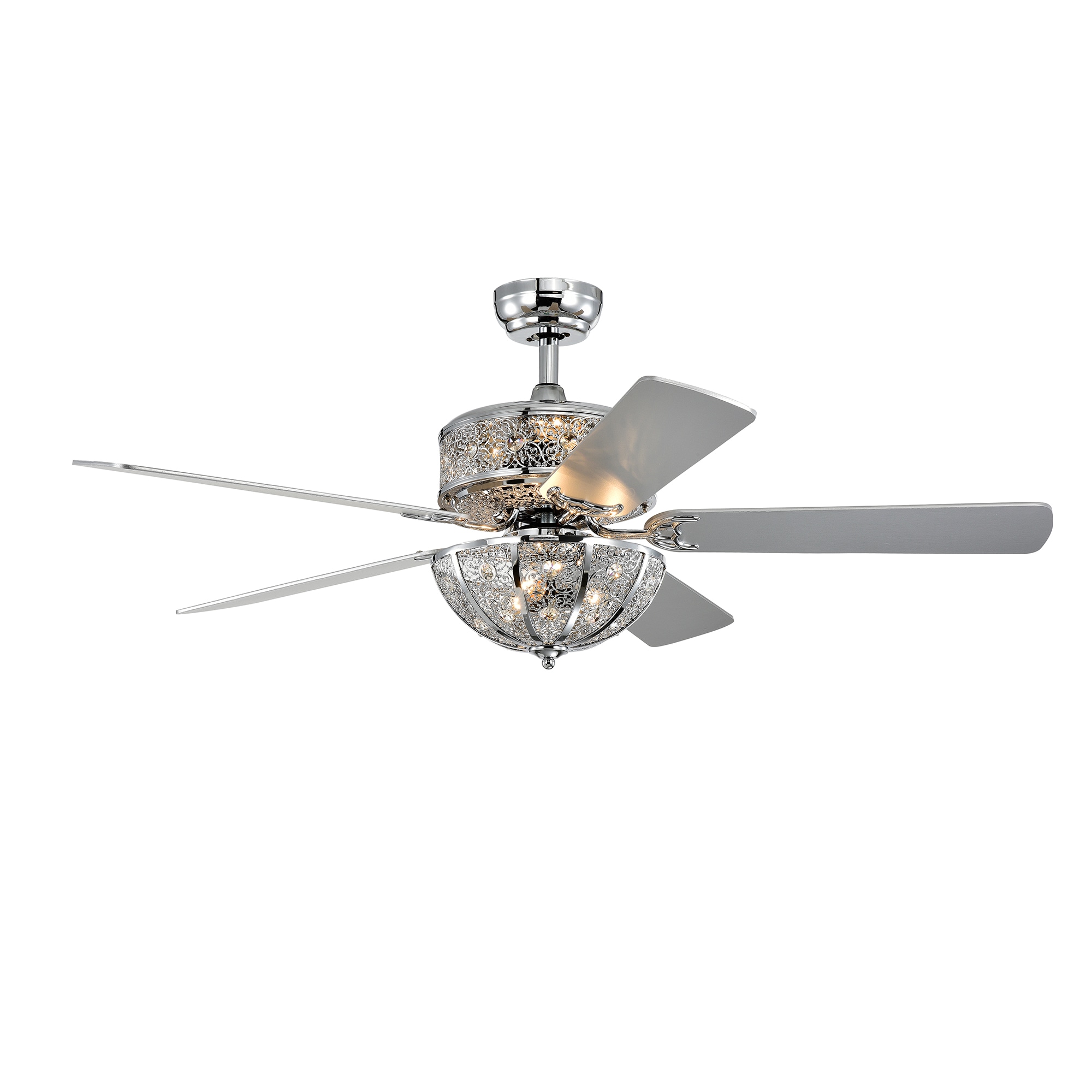 Home Accessories Inc CFL-8448REMO/CH 18-in Black with Light black/Light black Blades Ceiling Fan With Light - Remote Included ( 3 -Blade )