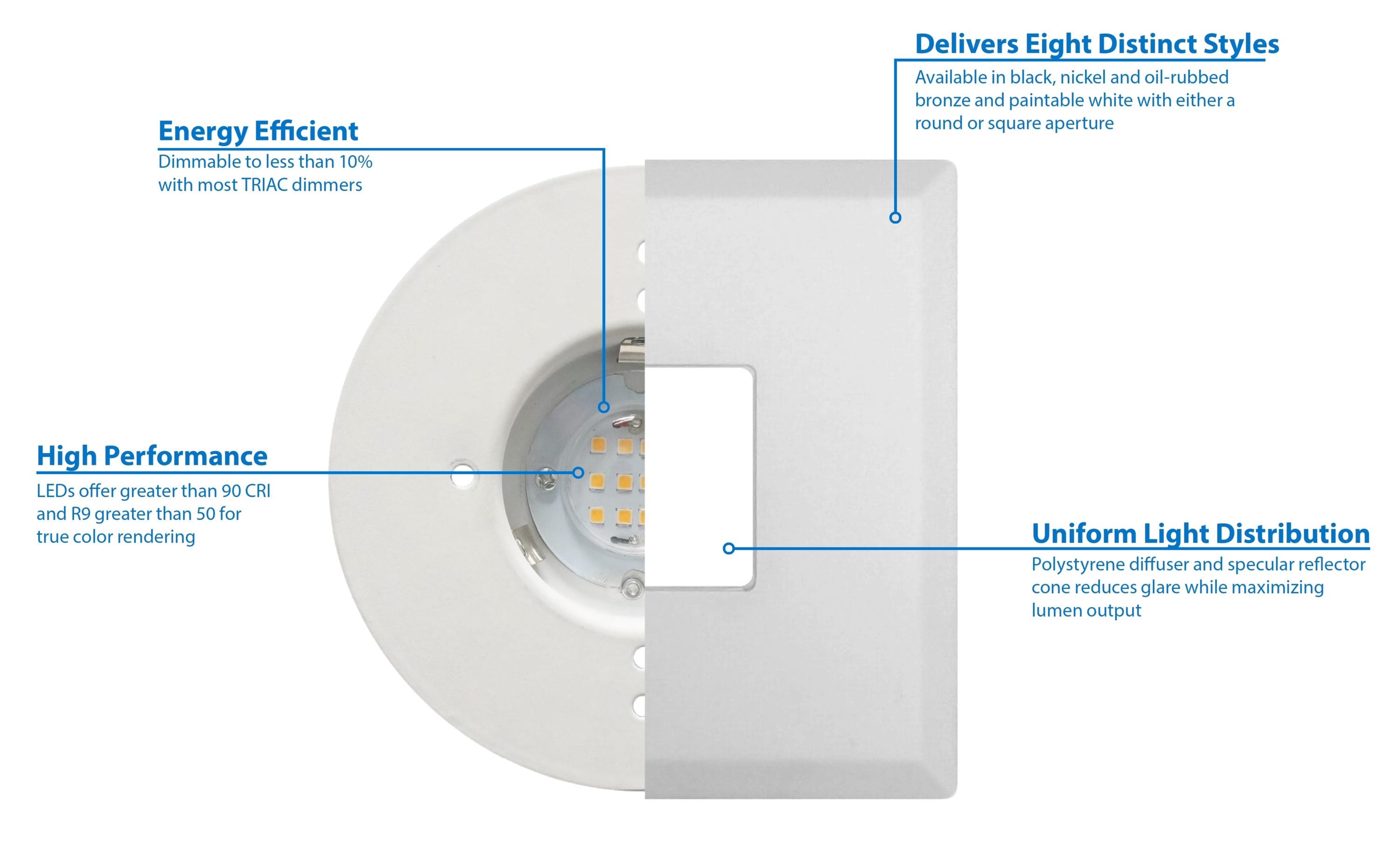 Nicor Lighting DLF-10-120-2K-SQ-WH Led-Retrofit-Downlight - View #2