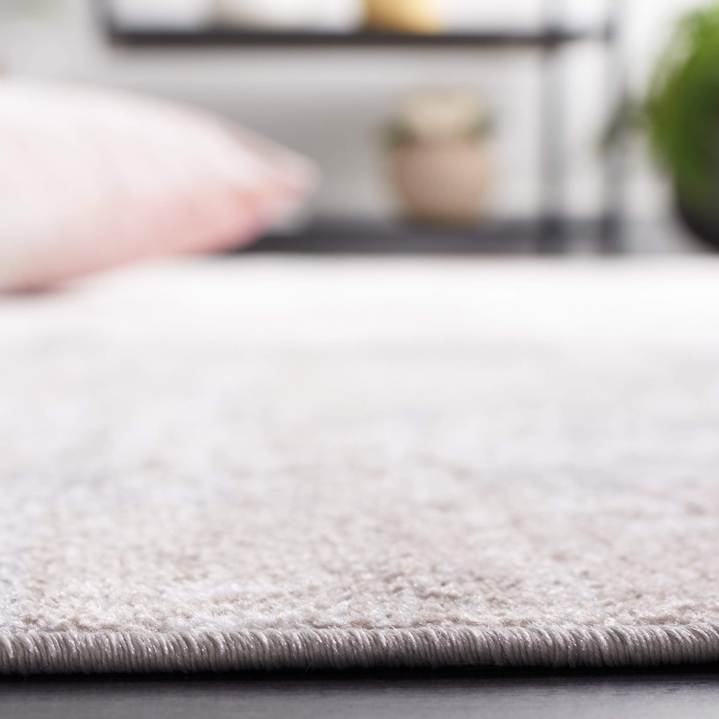 Ivory and Grey Flat Woven Synthetic Runner Rug