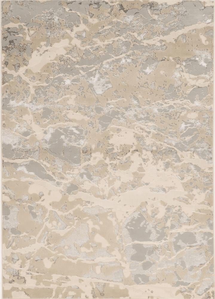 KAS Rugs Luna 3 x 5 Sand Silver Indoor Distressed/Overdyed Mid-century ...