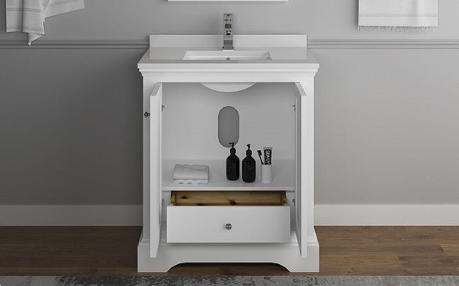 Fresca FCB2430WHM-CWH-U Bath-Vanity-Combo - View #5