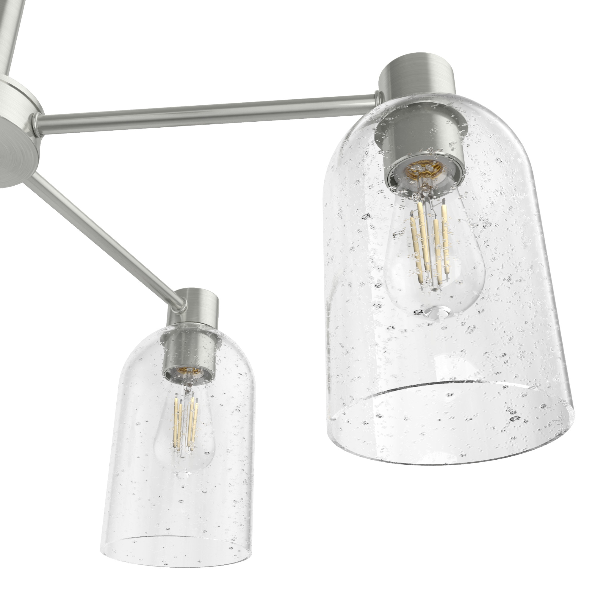 Lochemeade 5-Light Brushed Nickel Seeded Glass Chandelier