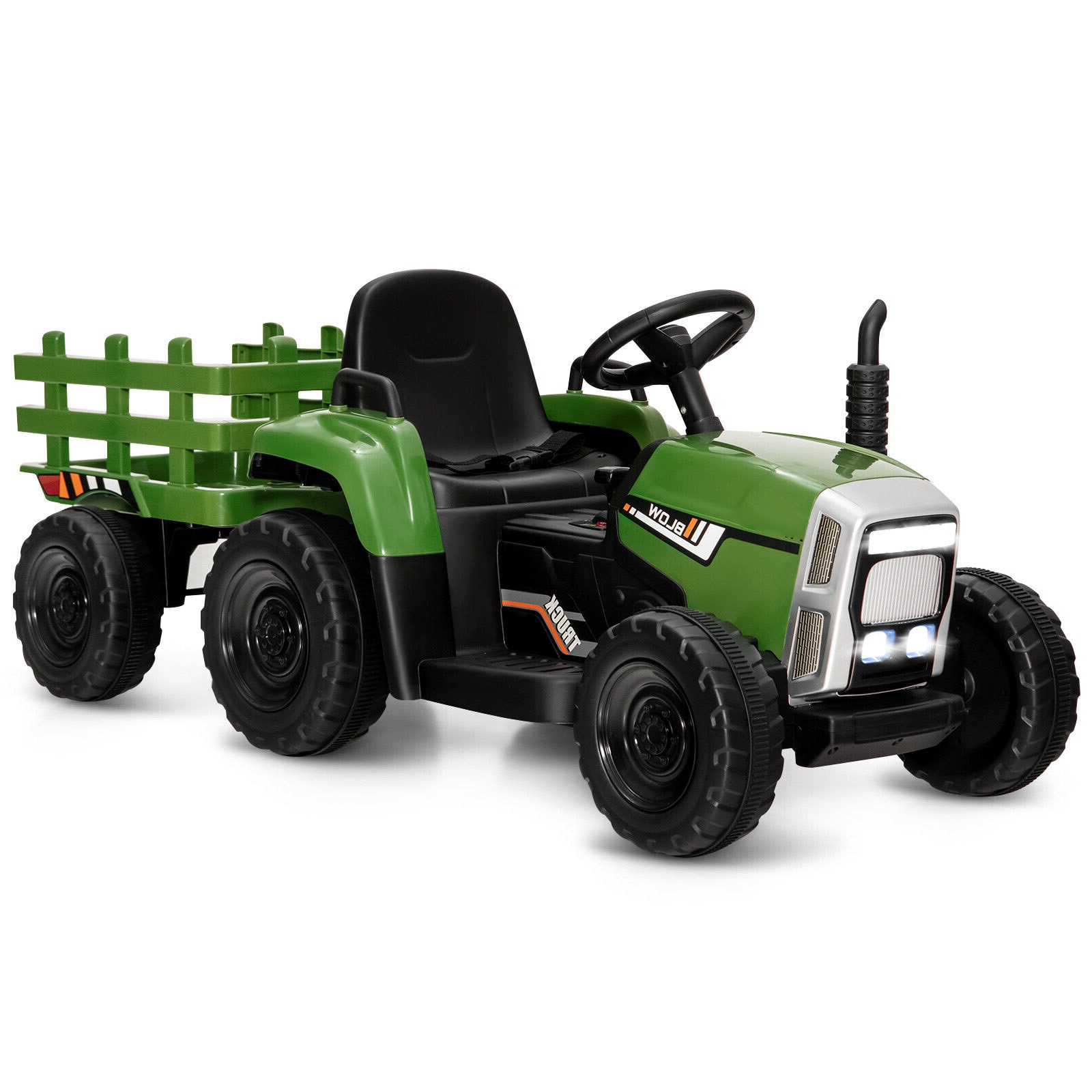 Slickblue D-CO-LH-SU477723YT 12V Kids Ride-On Tractor Dark Green (Battery Included) – Remote Control and Foot Pedal – Indoor/Outdoor