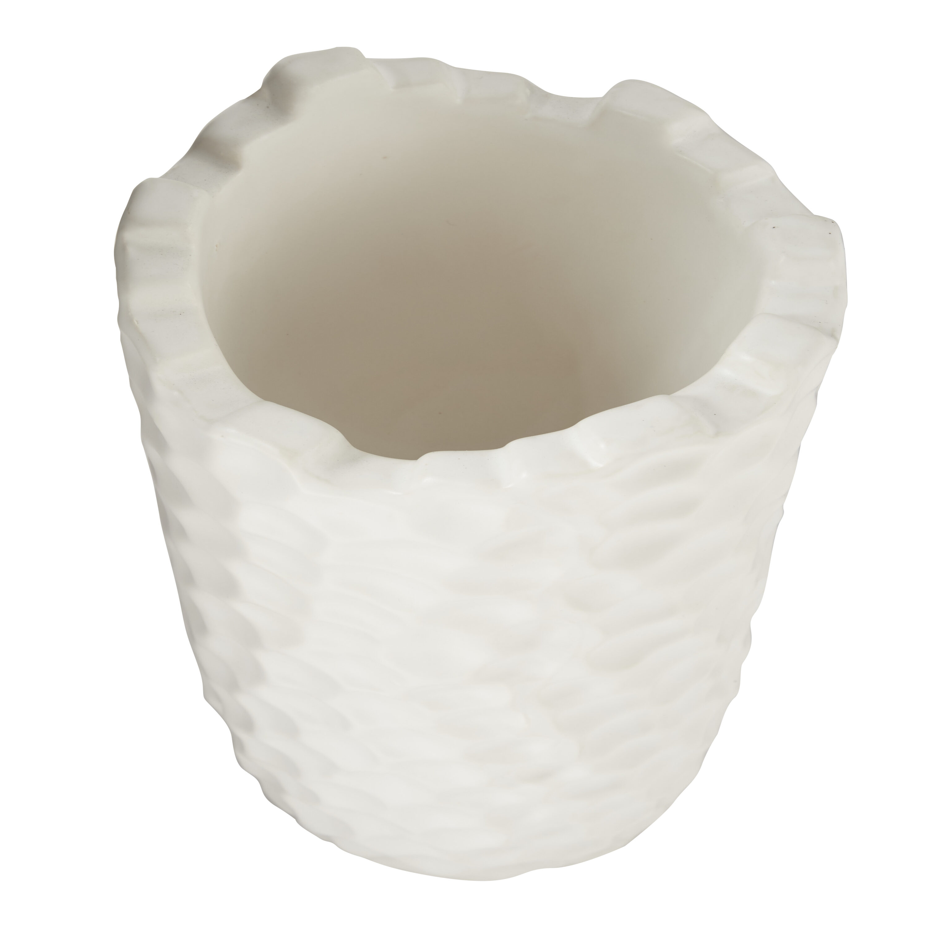 Elegant Honeycomb 14" White Porcelain Decorative Vase