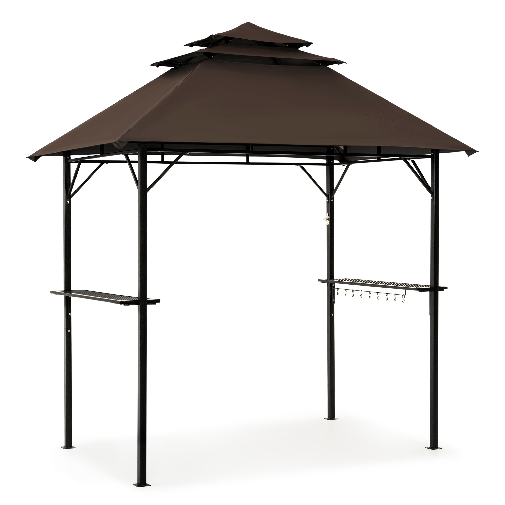PamaPic ZP-BDSK-ML1 5-ft x 8-ft Brown Grill Gazebo with Soft Top Roof