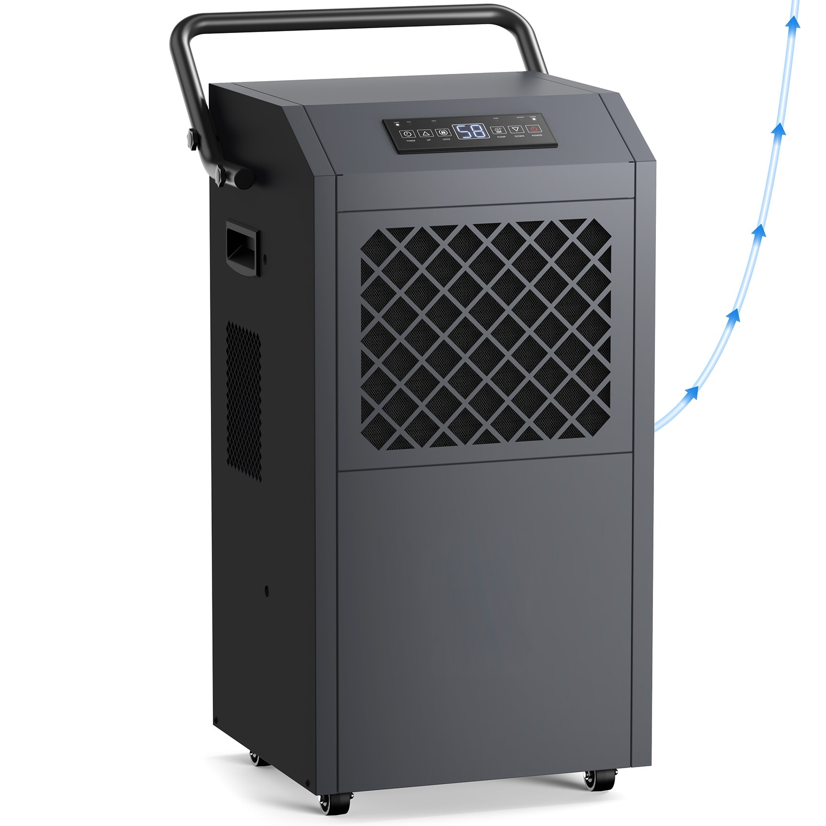 Elexnux GU-D190P 190 -Pint 1 -Speed Dehumidifier with Built-In Pump (For Rooms 3001+ Square Feet) Black