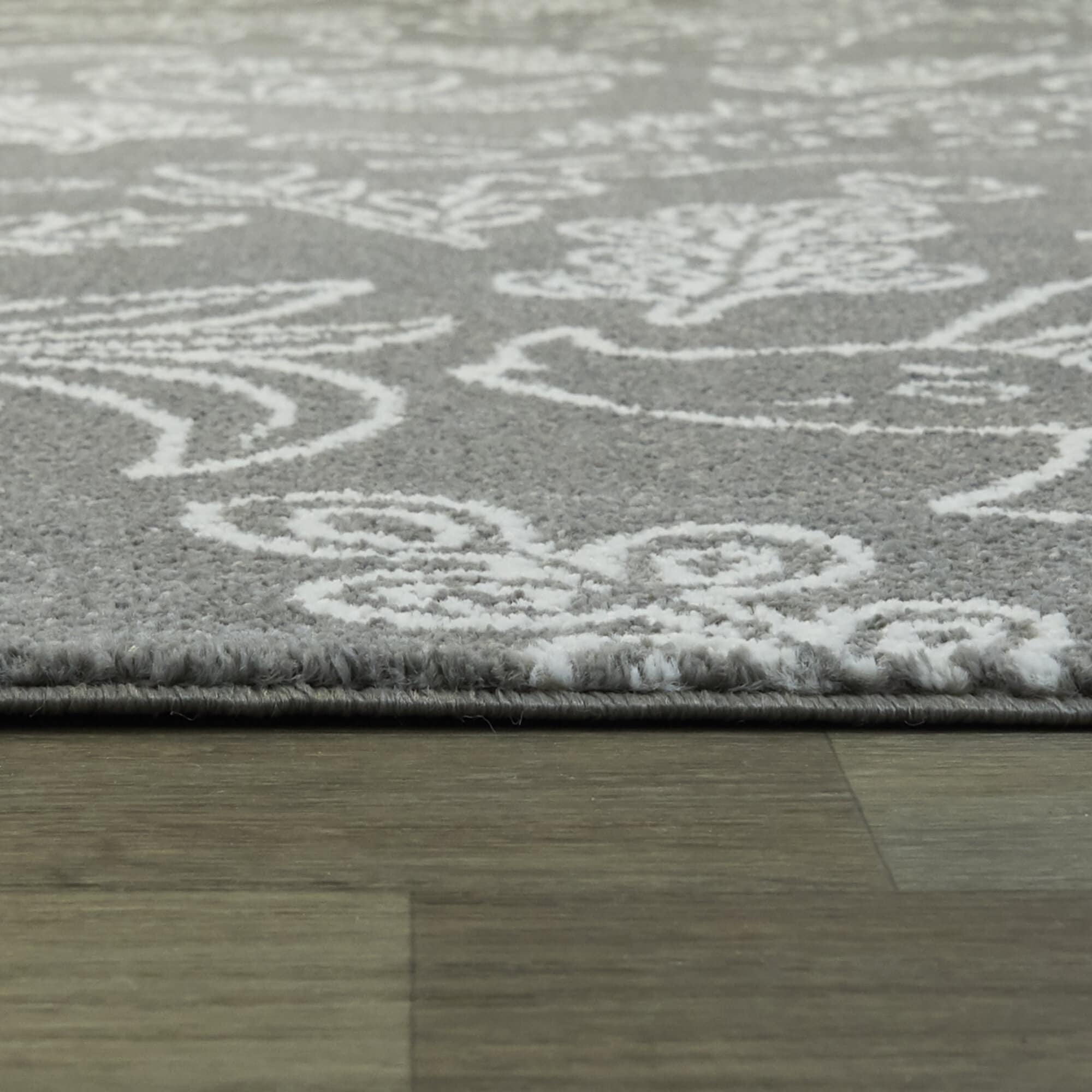 Gray Synthetic Non-slip Rectangular Kids' Dinosaur Rug