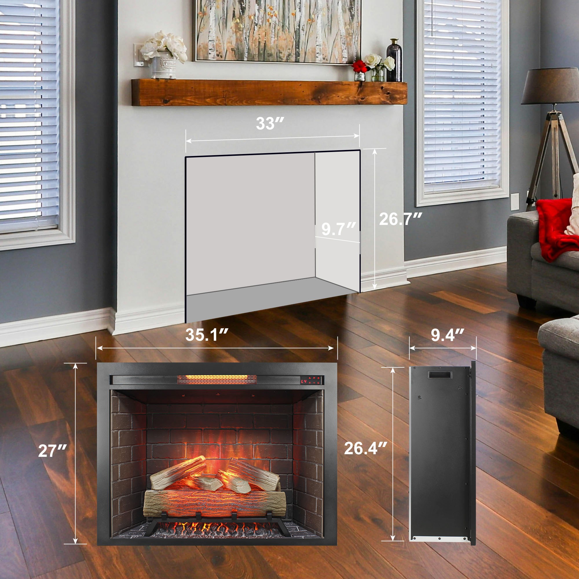 Clihome VL-EF40T Electric-Fireplaces - View #11