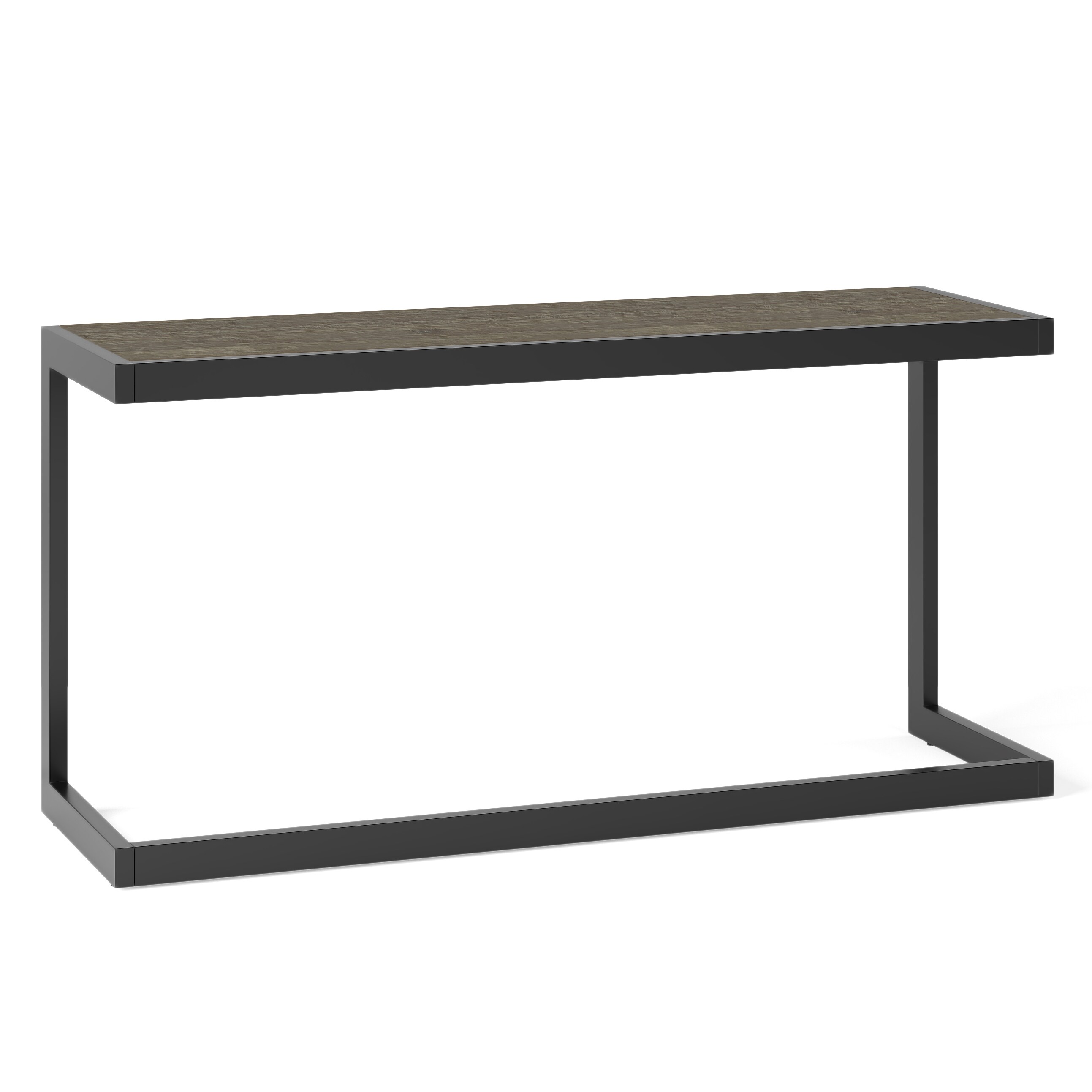 Simpli Home Erina Solid Acacia Wood Flat Top Desk in Distressed Charcoal Brown