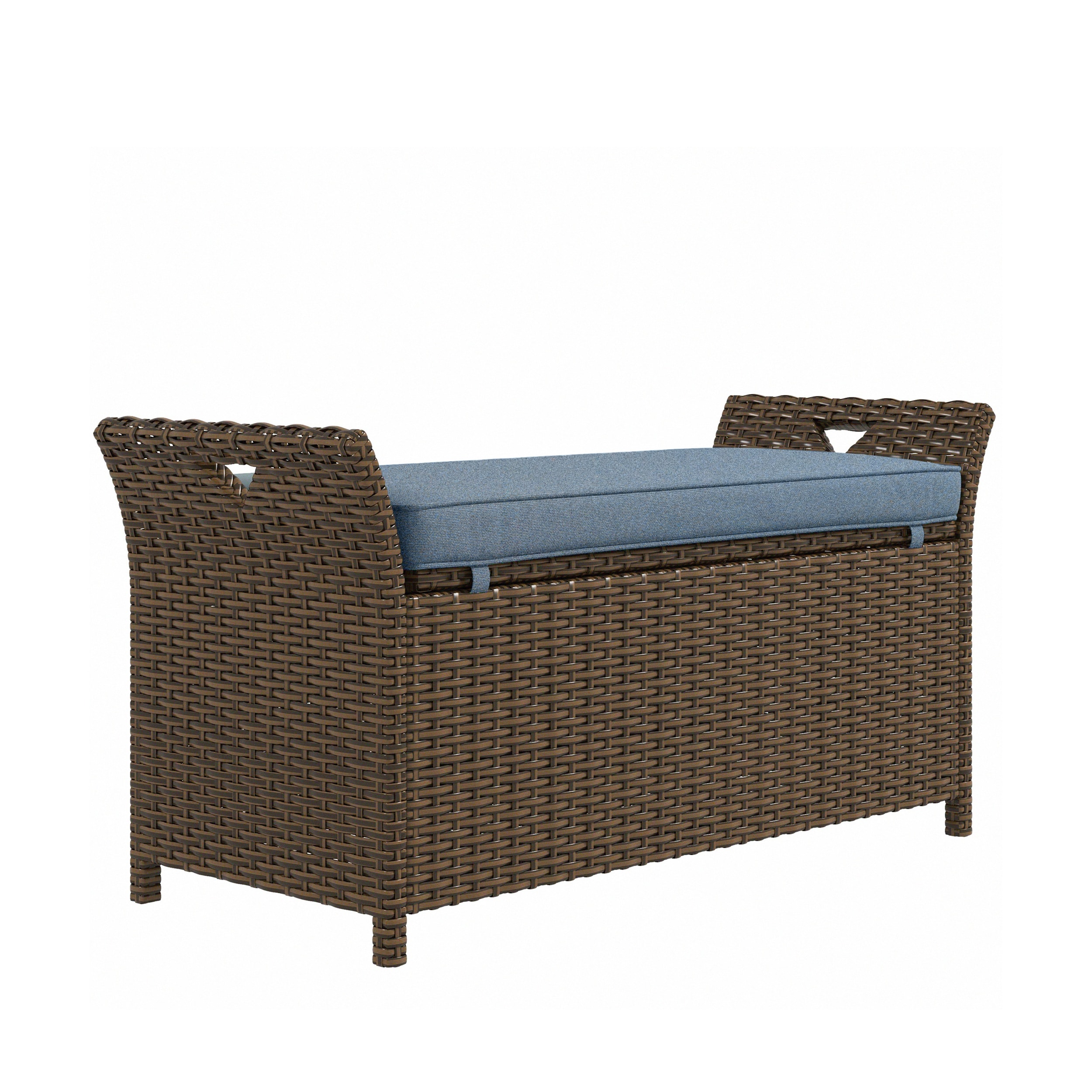 AHIOU HOME ZAAHG-P174026BH Sonoma 41.25-Inches W x 20.25-Inches H Brown Wicker Rattan Storage Bench