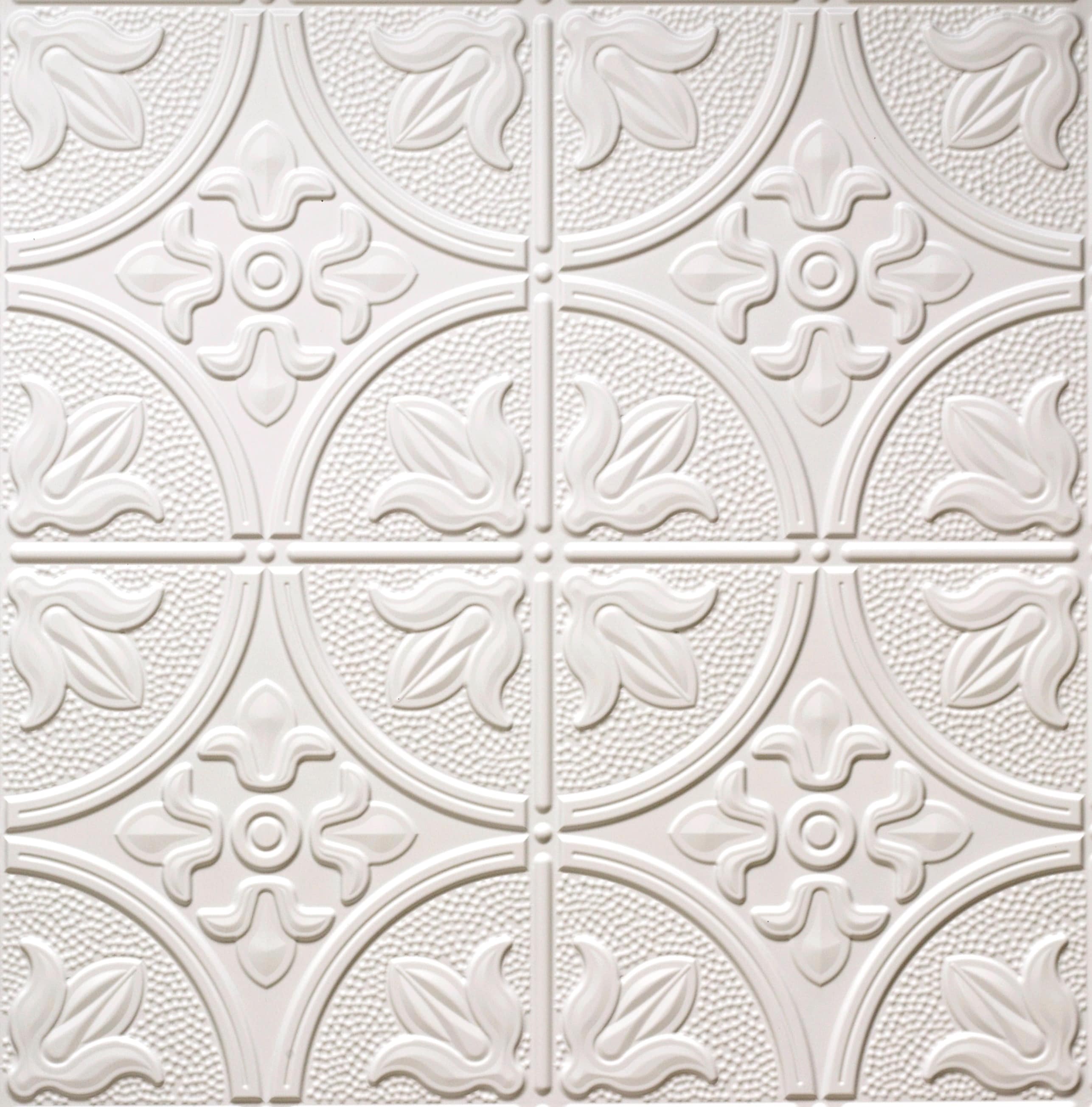 Dimensions 309-20 2-ft x 2-ft Matte White PVC Drop Ceiling Tile (1-Pack, 4-sq ft / Case)