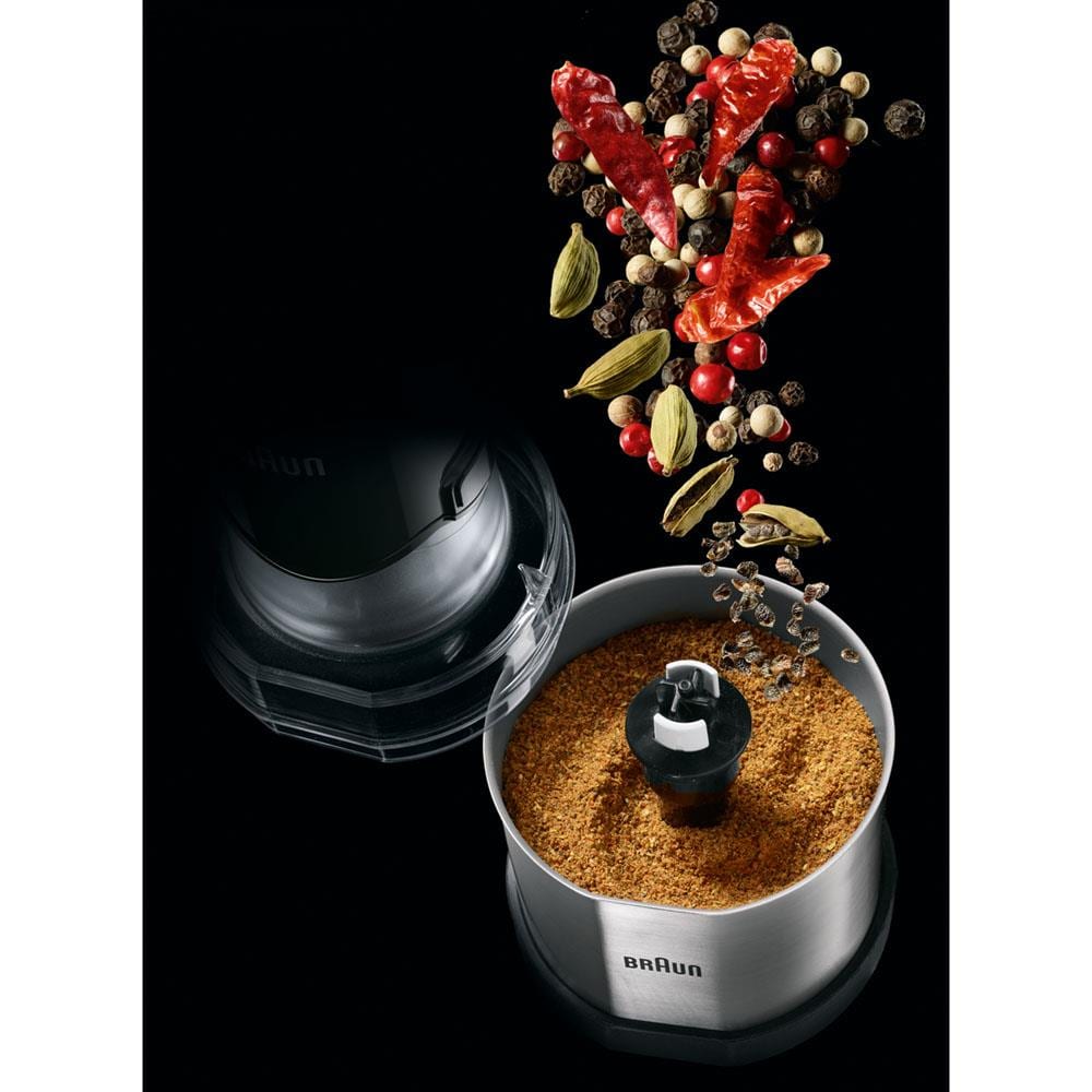  Braun MQ60 MultiQuick Hand Blender Attachment Coffee and Spice  Grinder, 1.5-Cup, Stainless Steel : Home & Kitchen