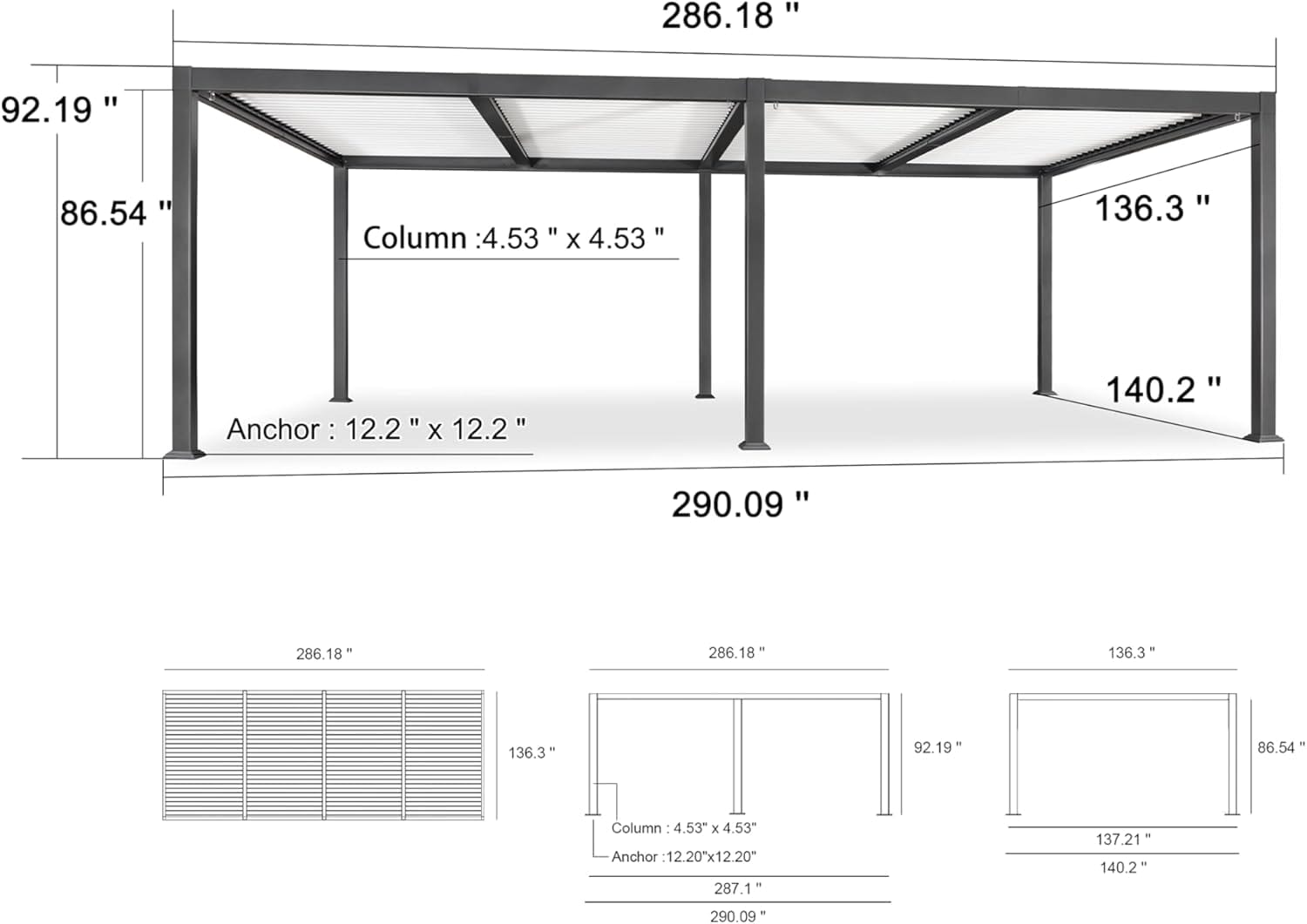 PURPLE LEAF LS02KSBY1123-WT-DP9 Pergolas-2 - View #2