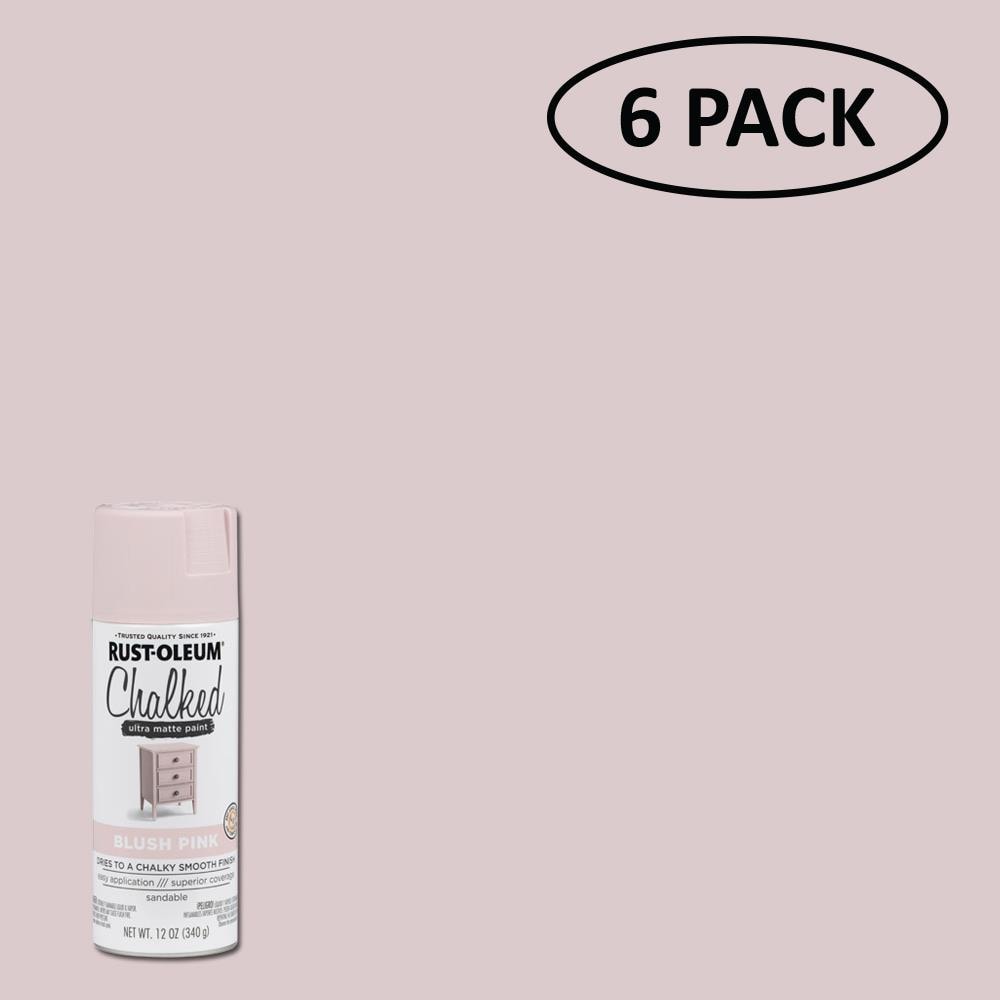 Blush Pink , Rust-Oleum Ultra Matte Chalked Spray Paint-302594, 12 Oz-6 Pack