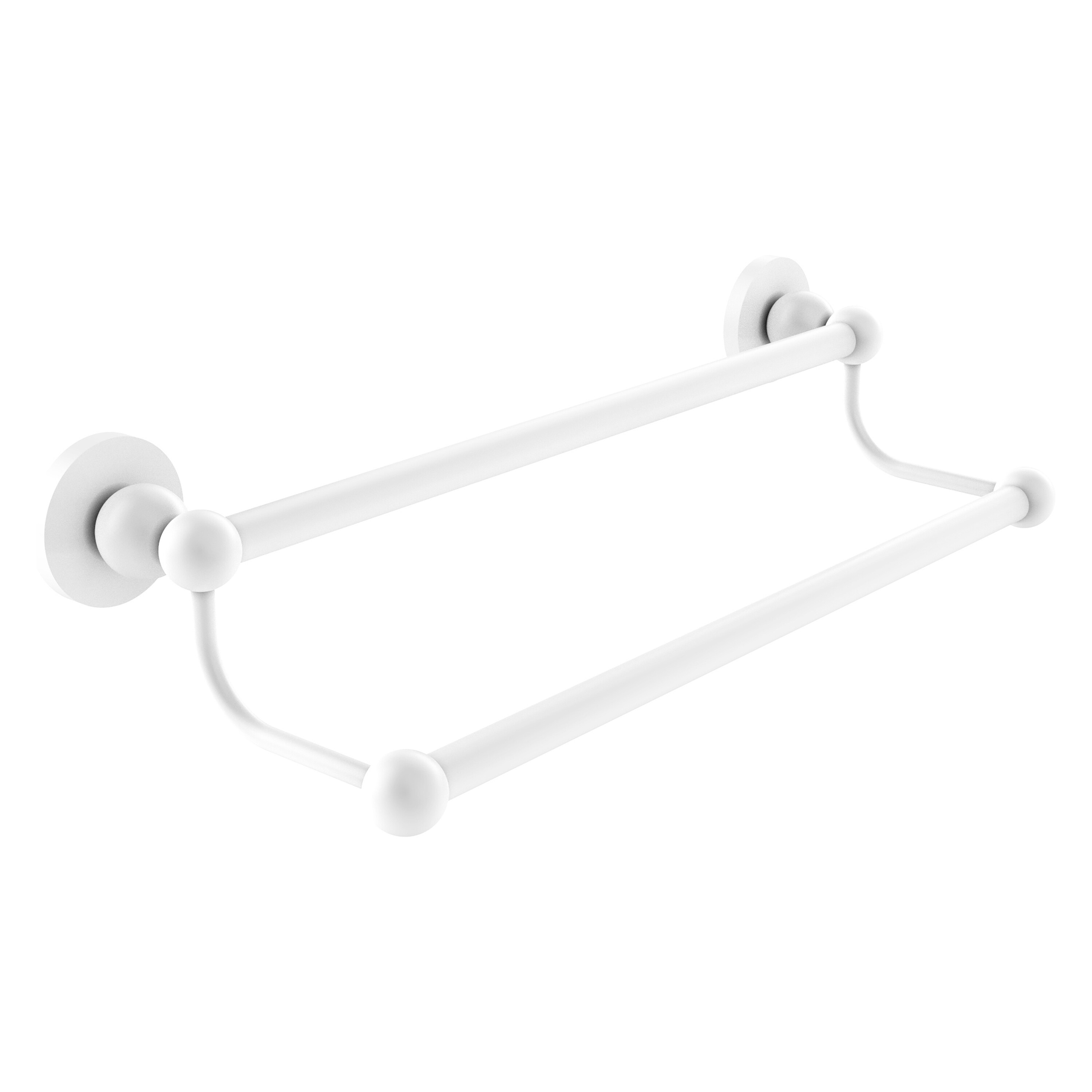 Allied Brass BL-72/18-WHM Bolero 18-in double Matte White Wall mount Double Towel Bar