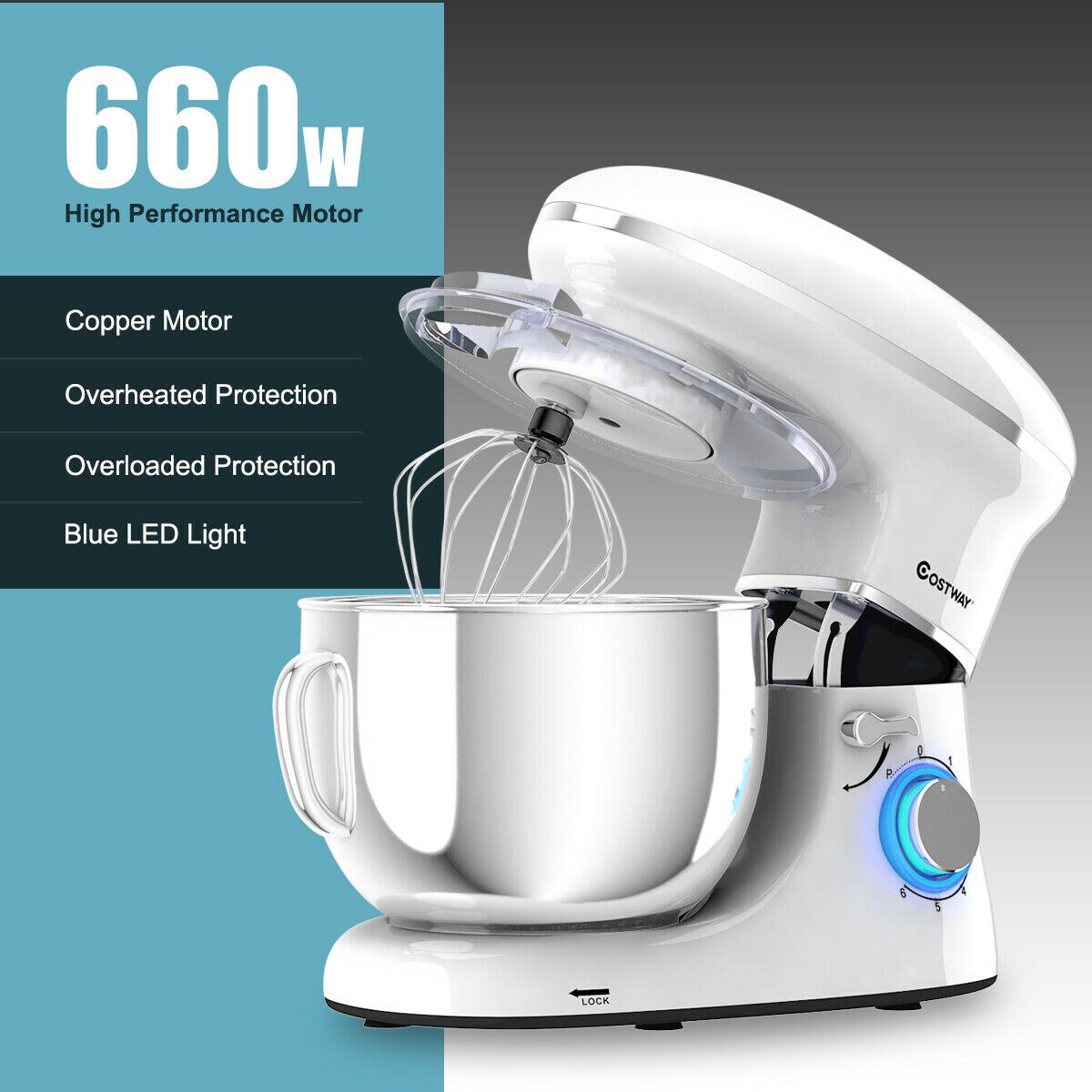 Goplus 7-Quart 6-Speed Red Commercial/Residential Stand Mixer in the Stand  Mixers department at