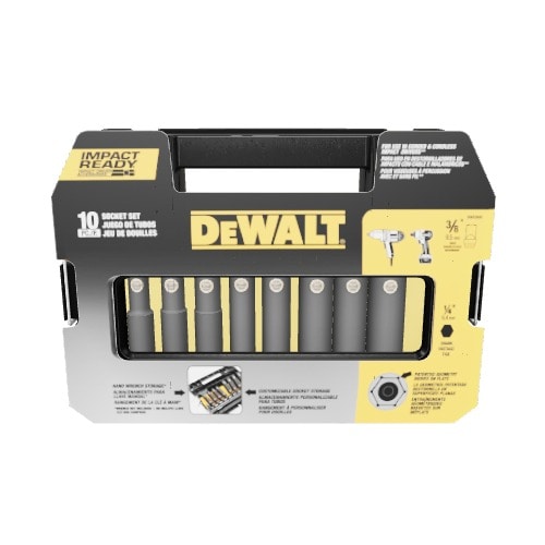 DEWALT Impact Ready 10 Piece Standard SAE 3 8 in Drive 3 8 in 6 point Impact Socket DW22838 at Lowes