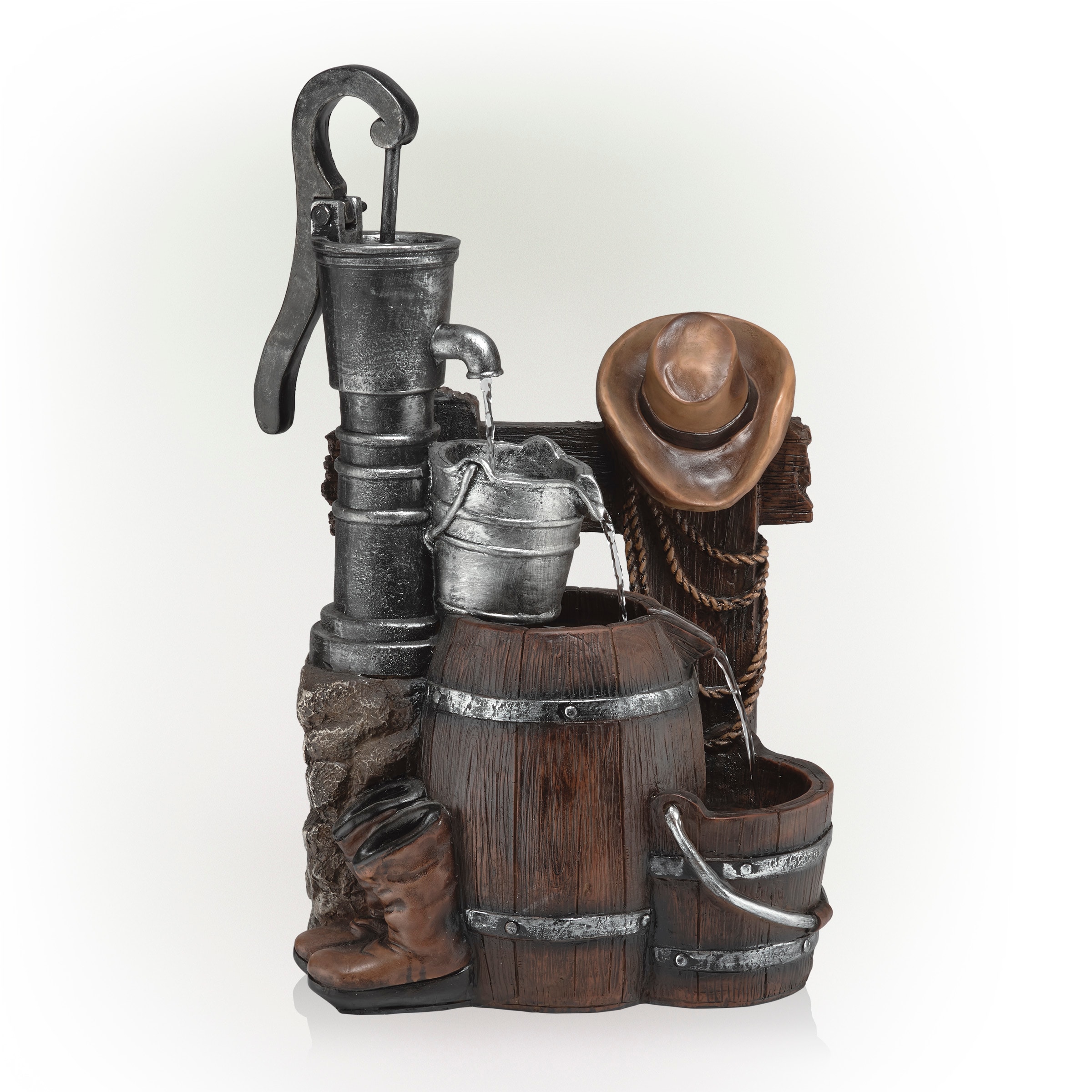 Alpine Corporation ZEN842 26-in H Resin Tiered Outdoor Fountain Pump Included