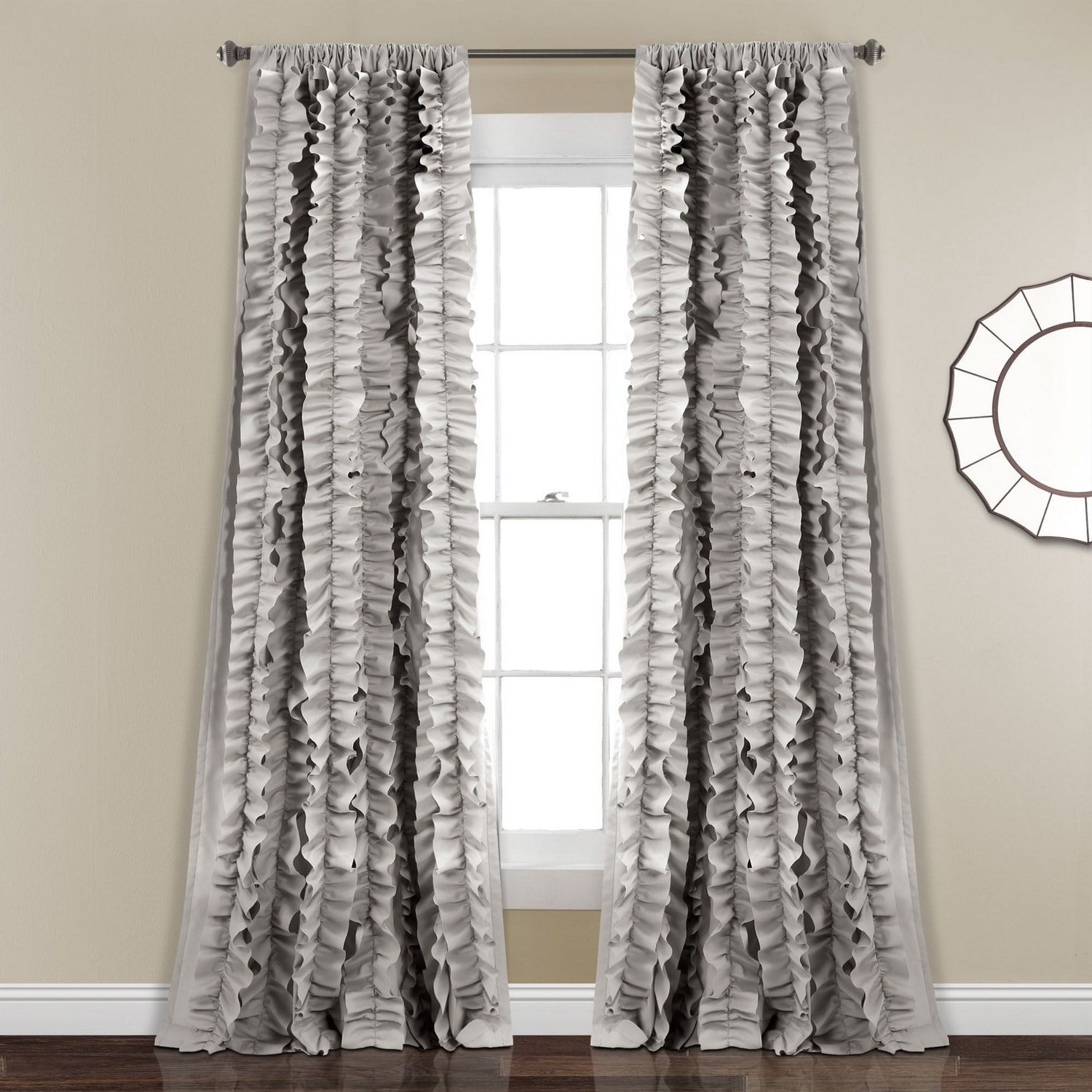 Lush Decor 16T001448 84-Inches Gray Rod pocket Single curtain panel