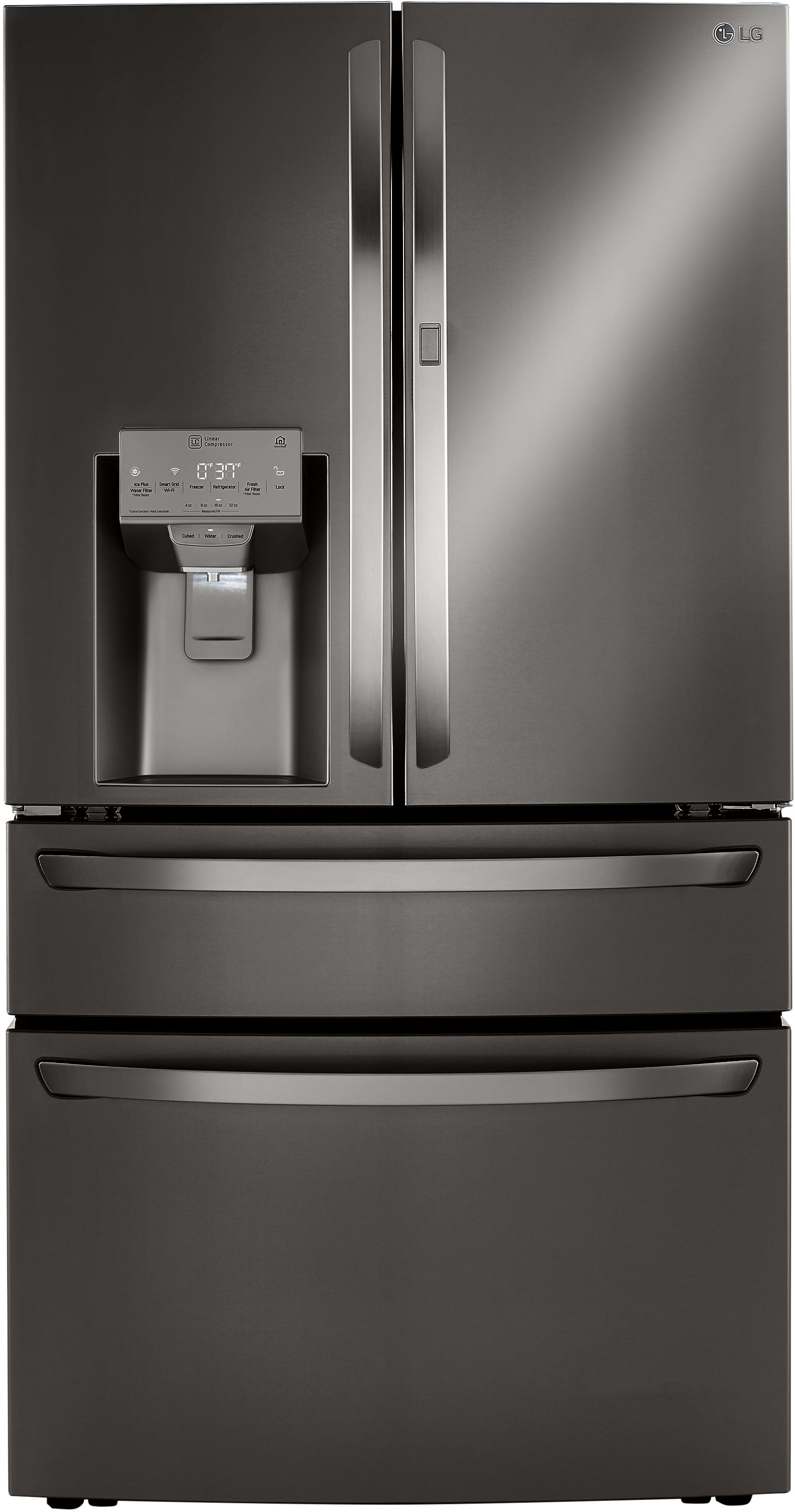 LG 29.5-cu ft 4-Door Smart French Door Refrigerator with Dual Ice Maker and  Door within Door (Fingerprint Resistant Steel) ENERGY STAR in the French  Door Refrigerators department at