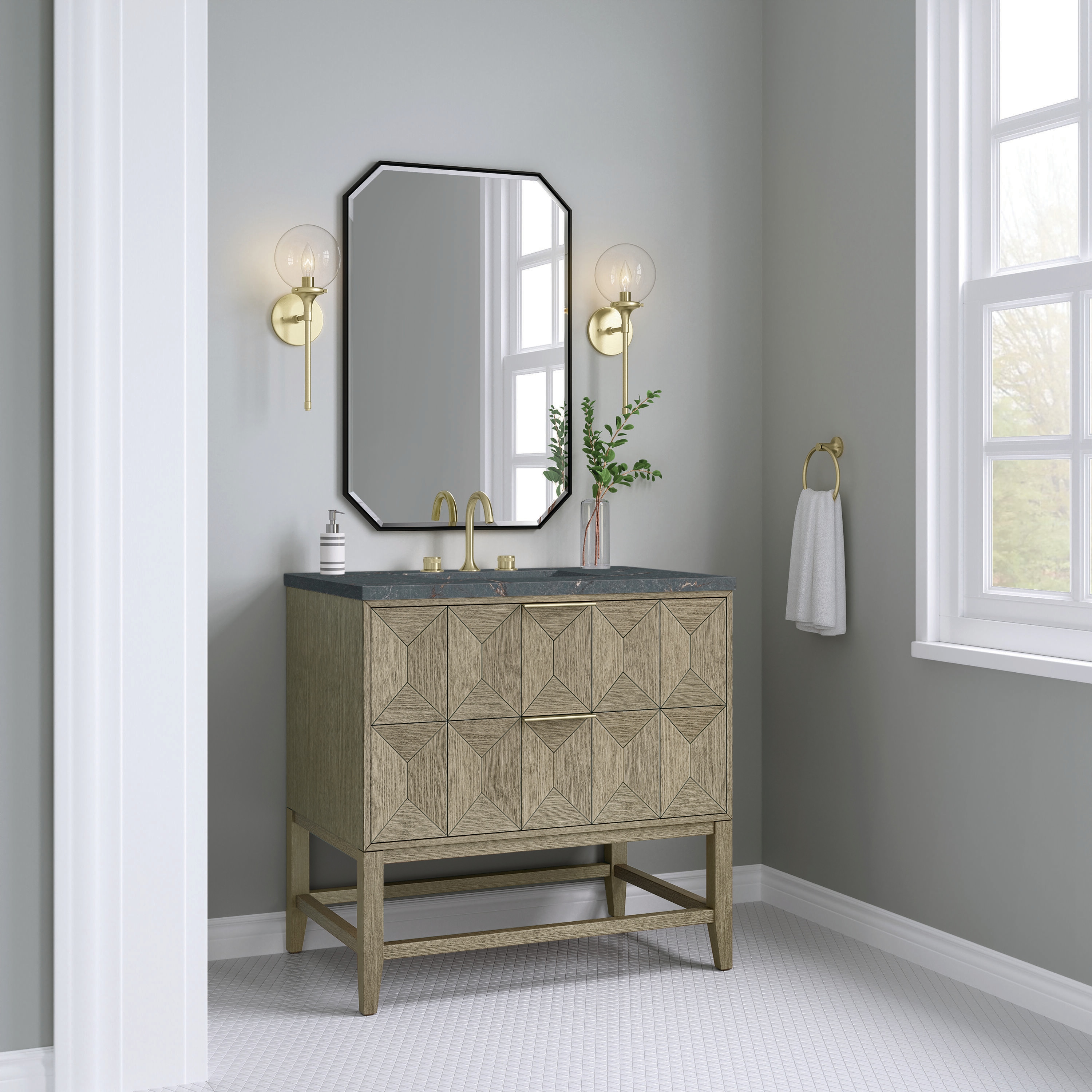 James Martin Vanities D100-V36-PBO-3PBL Bath-Vanity-Combo - View #3