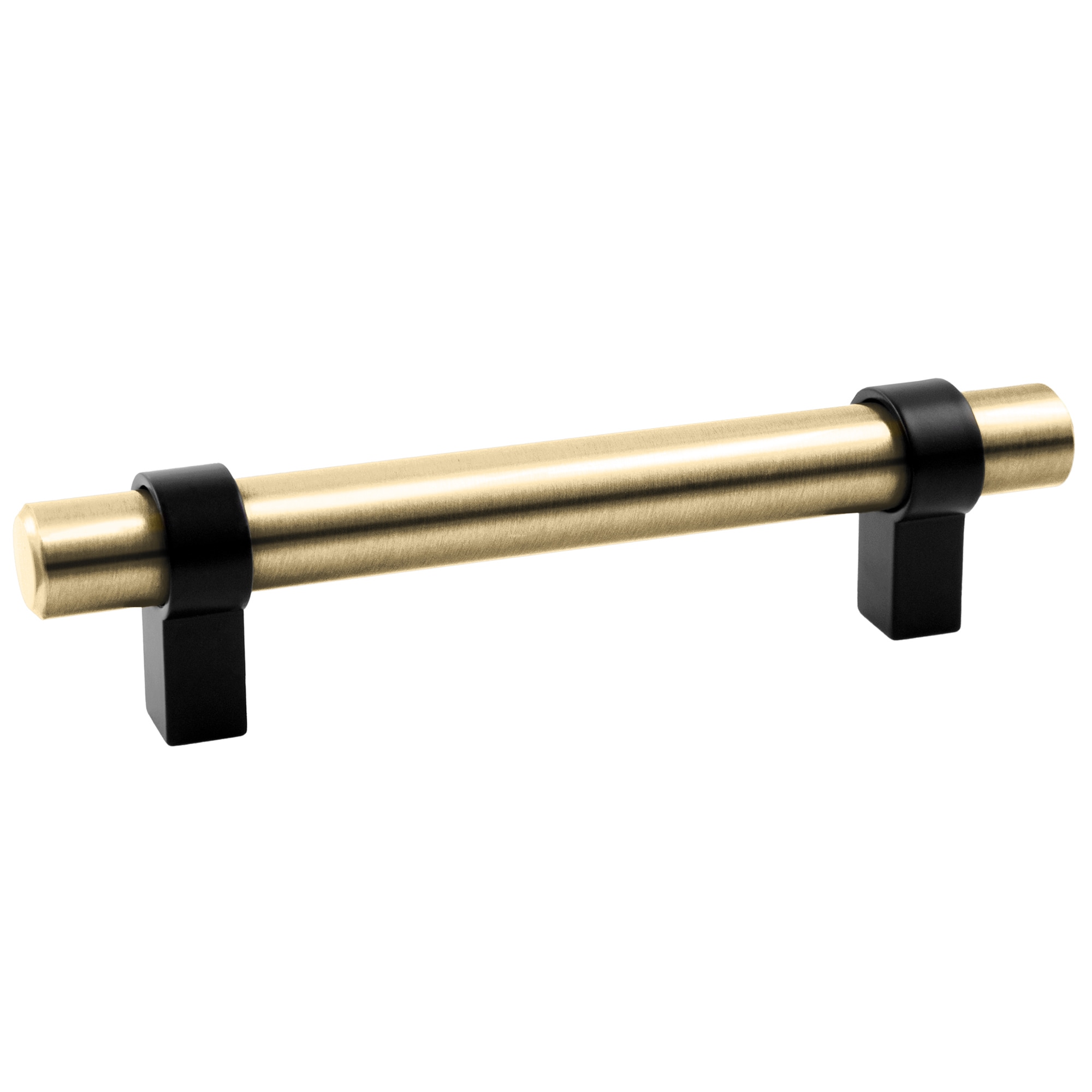 Design House 189449-GDB Emery 3-3/4-in , 96mm Center to Center Satin Gold/Matte Black Dual Mount Cylindrical Handle 5 -Pack