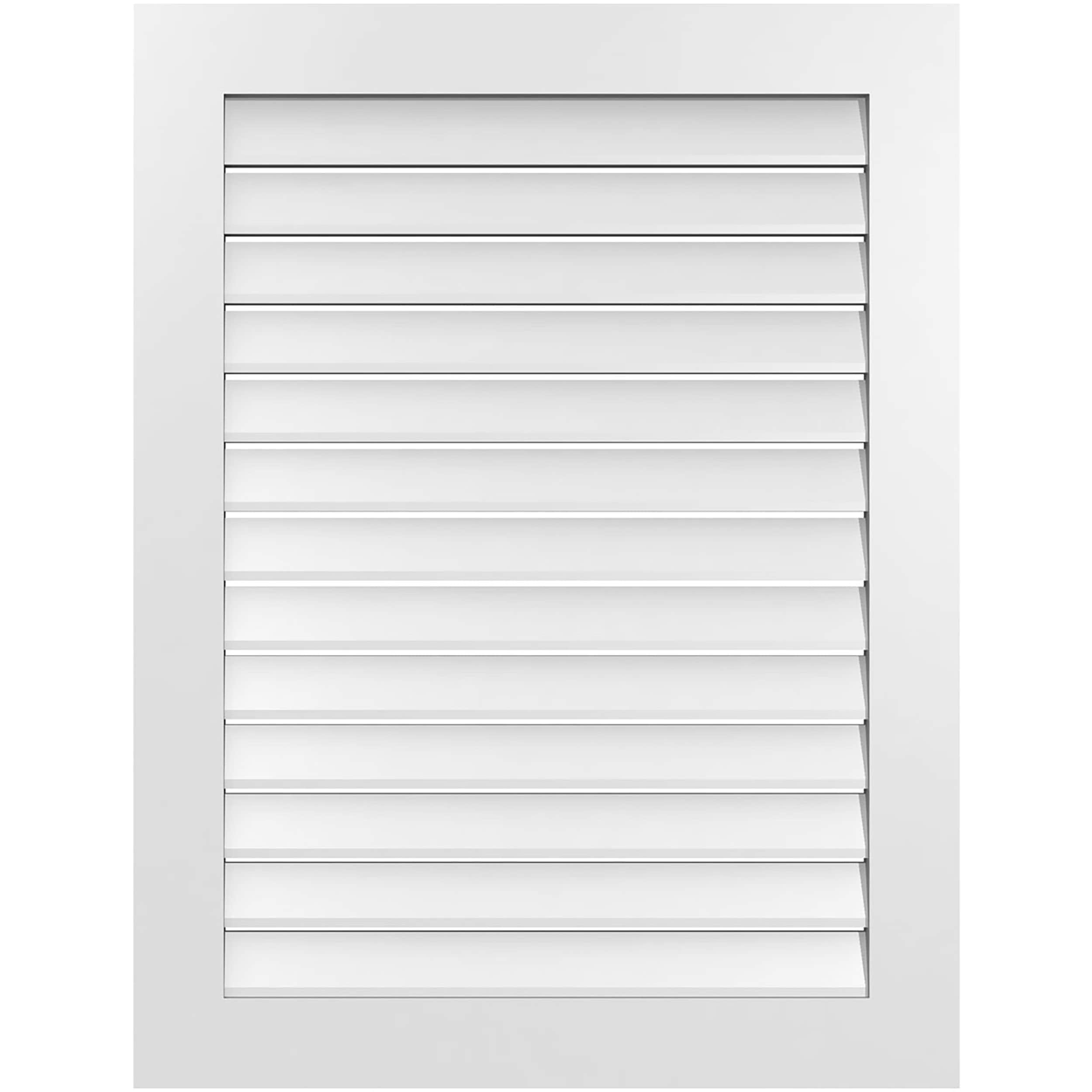 Ekena Millwork GVPVE32X4201SF 32-Inches x 42-Inches Off-white Rectangle PVC Gable Louver Vent