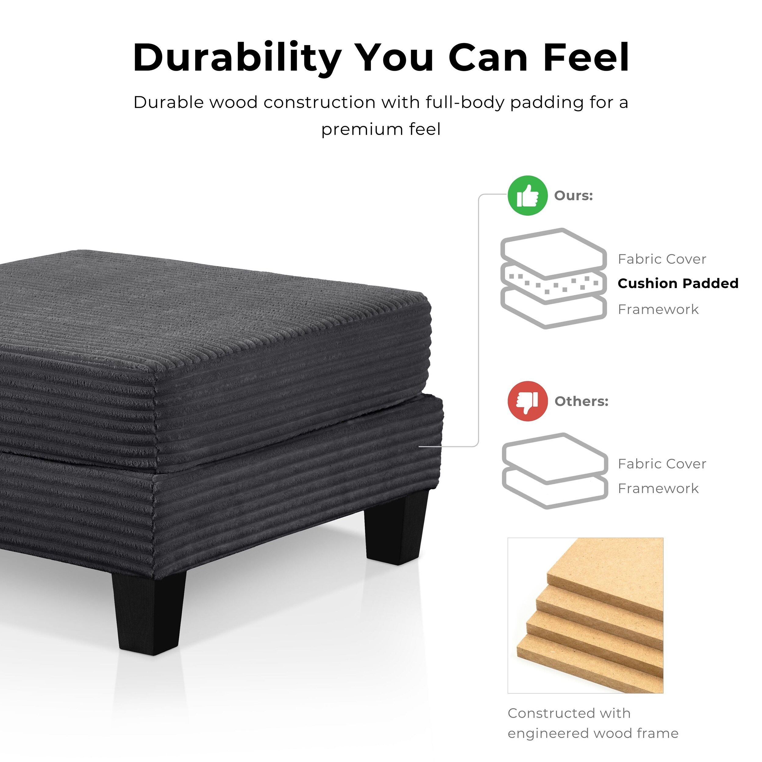 Furniture of America IDF-SL6932DG-OT Indoor-Ottomans - View #15