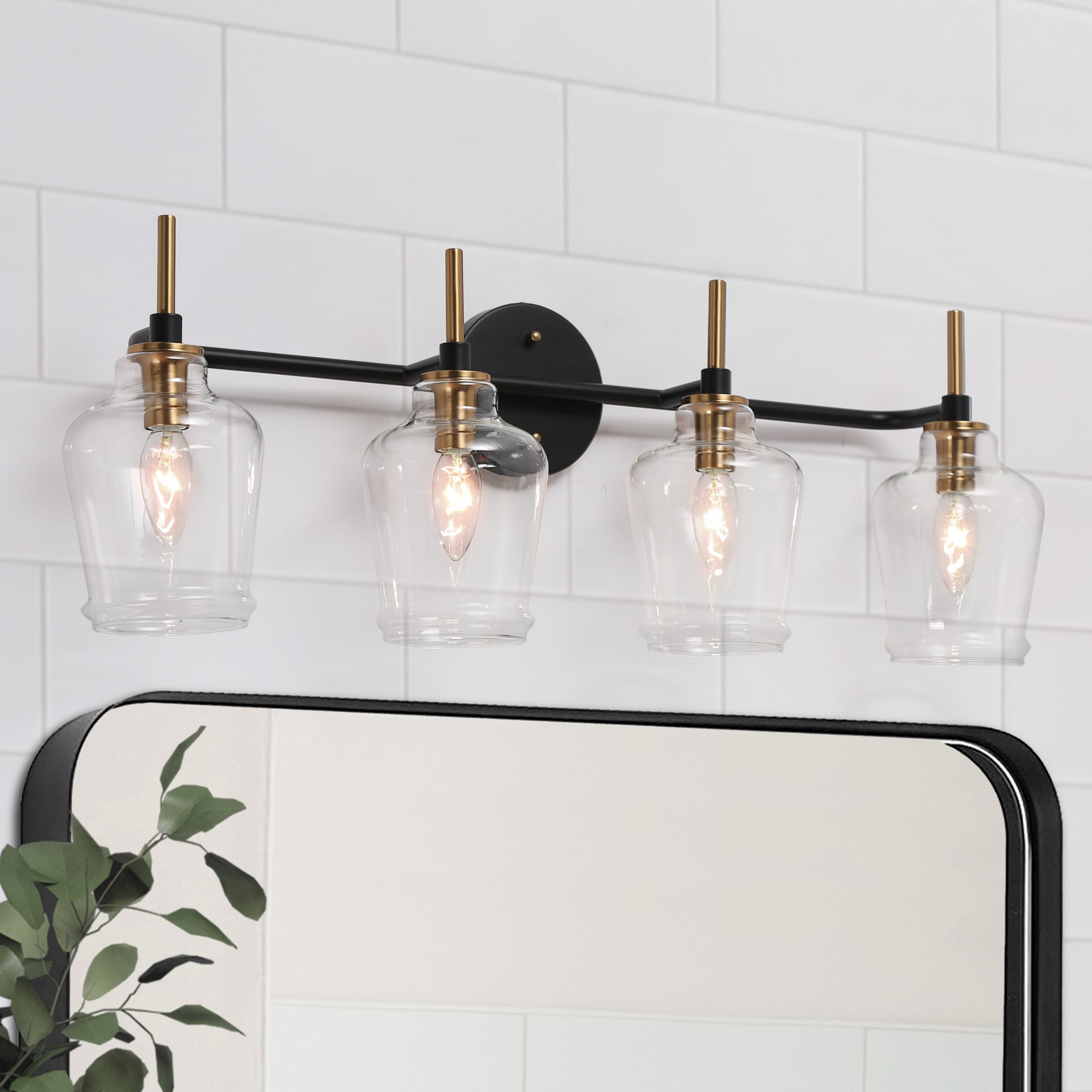 ZEVNI L32MV3INW82W4S28 Dennie 28.5-in 4 -Light Matte Black Modern/contemporary Vanity light