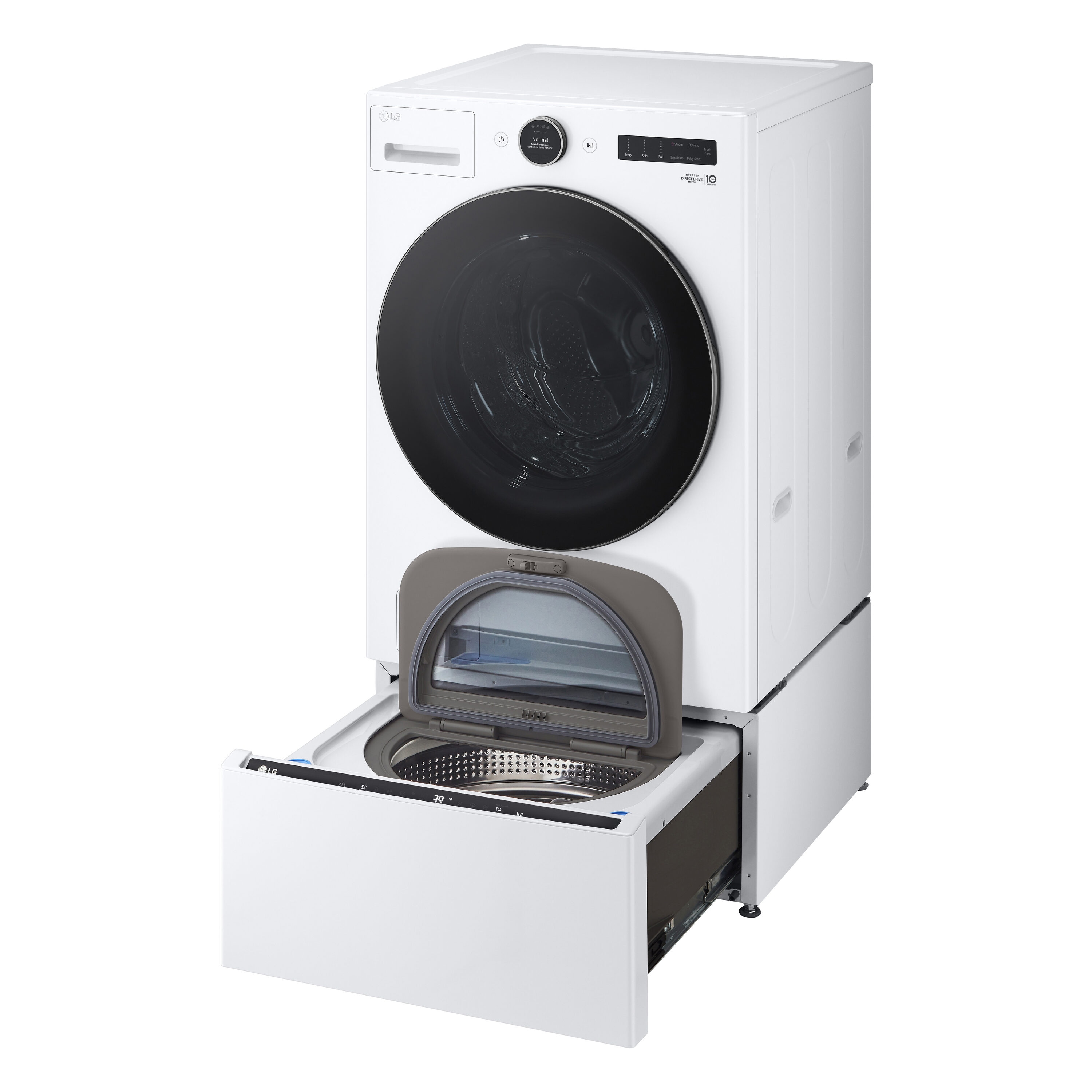 LG TurboWash 360 4.5-cu ft High Efficiency Stackable Steam Cycle Smart  Front-Load Washer (White) ENERGY STAR in the Front-Load Washers department  at